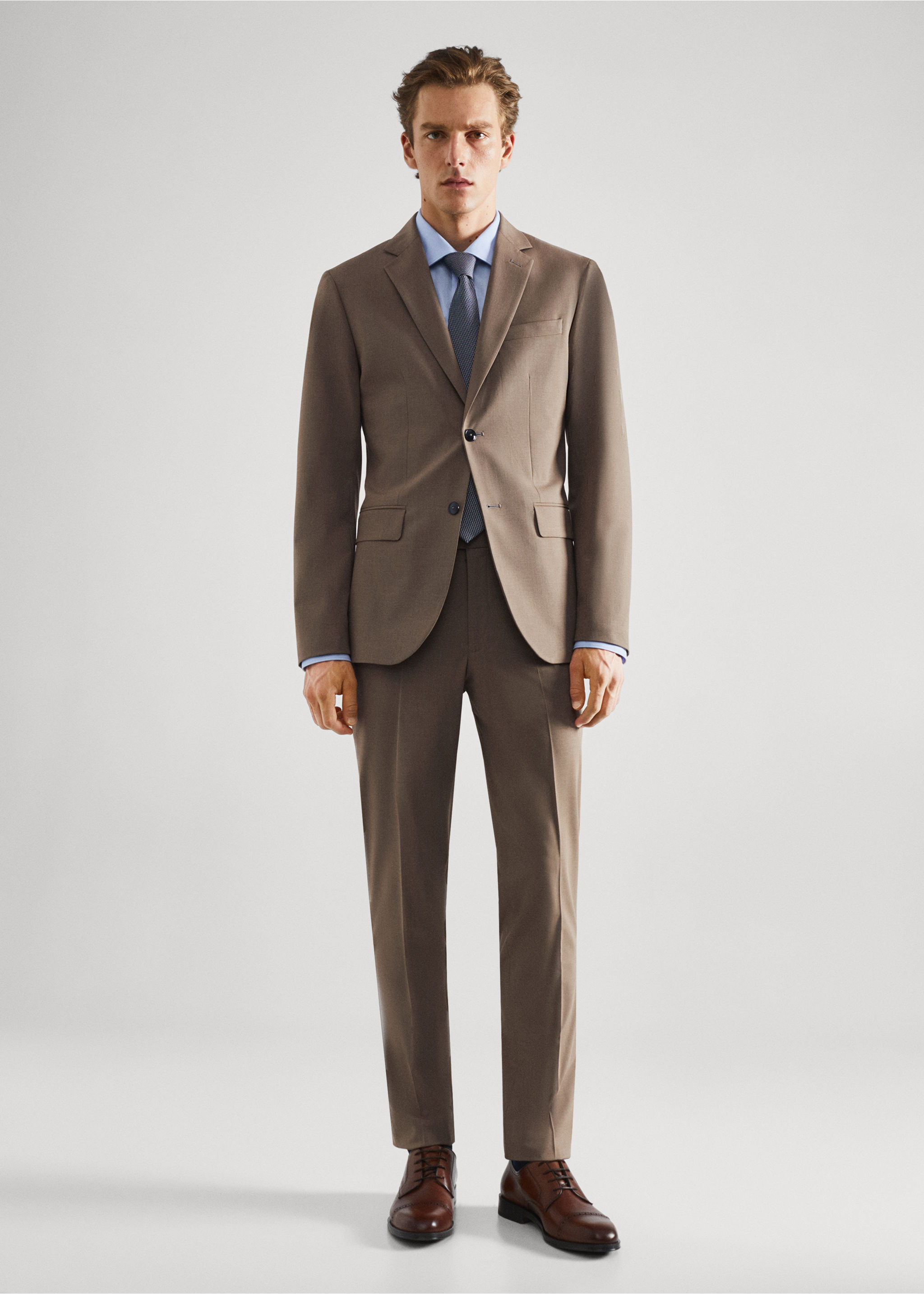 Stretch-fabric slim-fit suit blazer - General plane