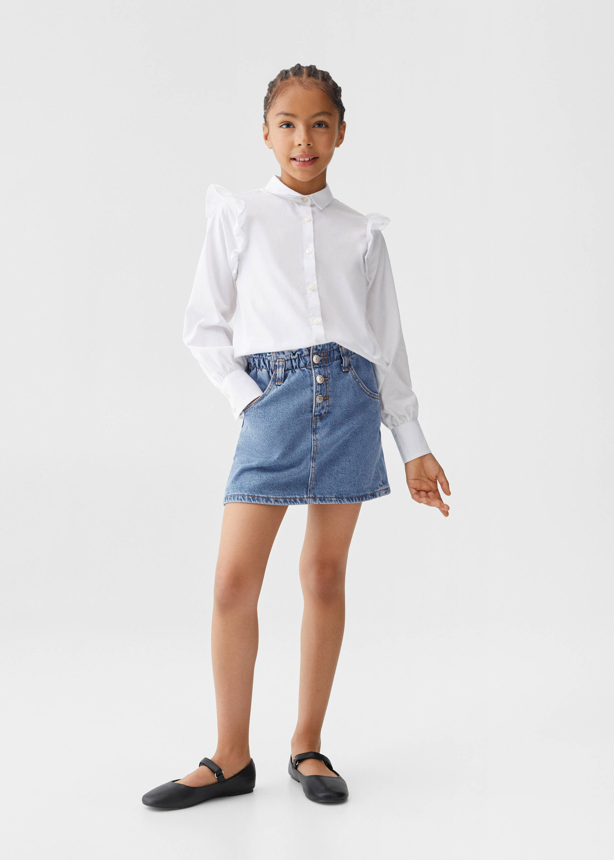 Paperbag denim skirt - General plane