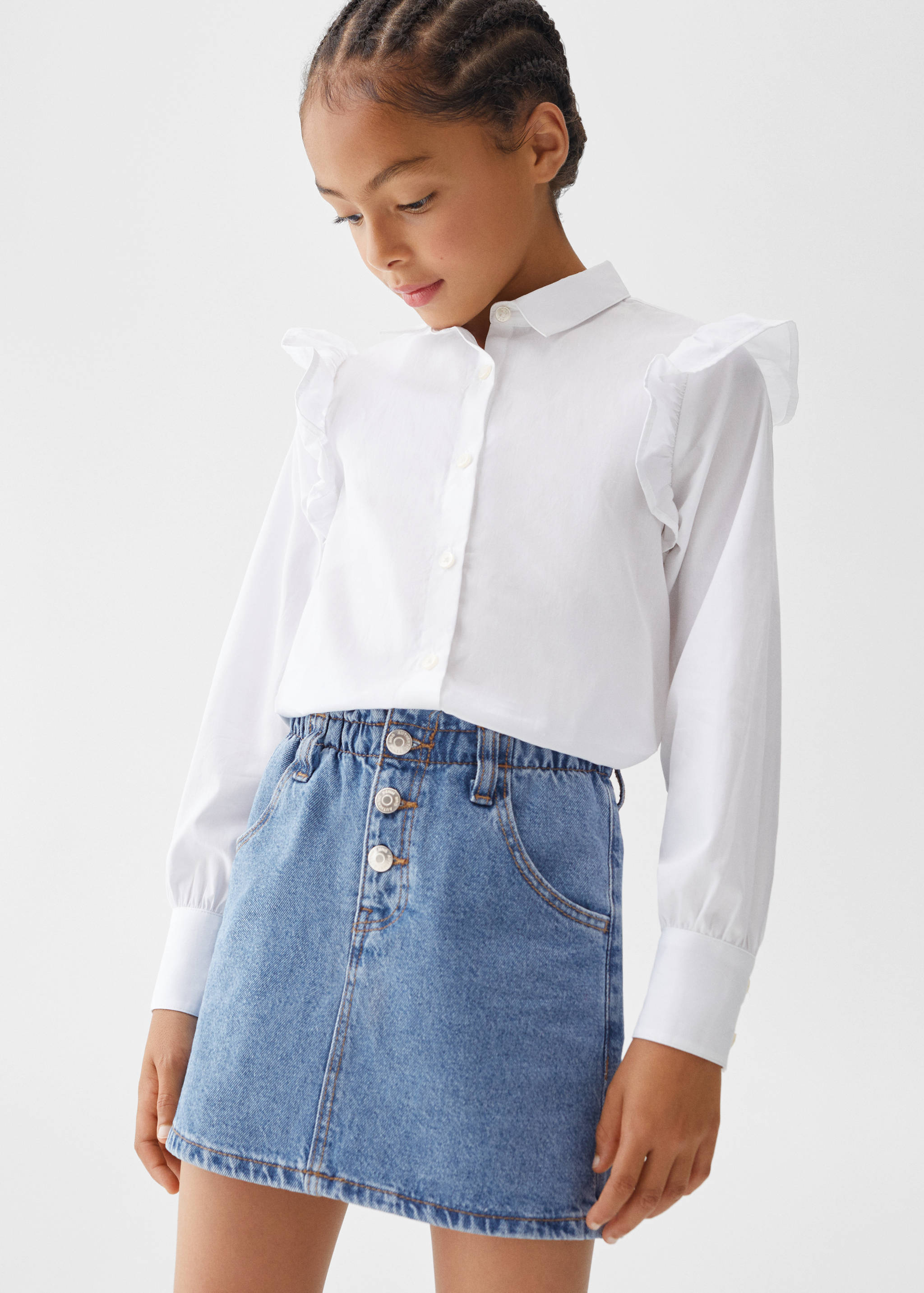 Paperbag denim skirt - Details of the article 1