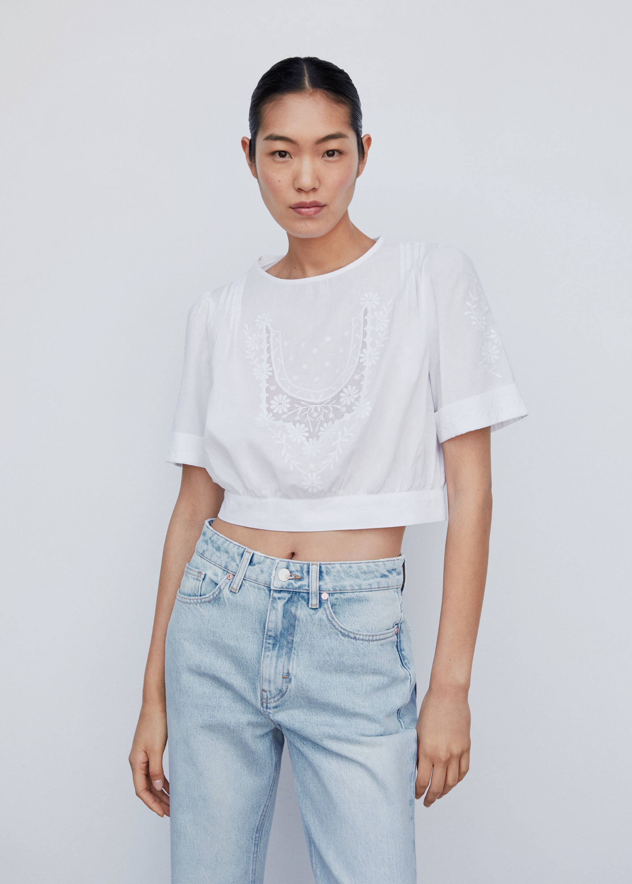 High waist straight jeans - Details of the article 1