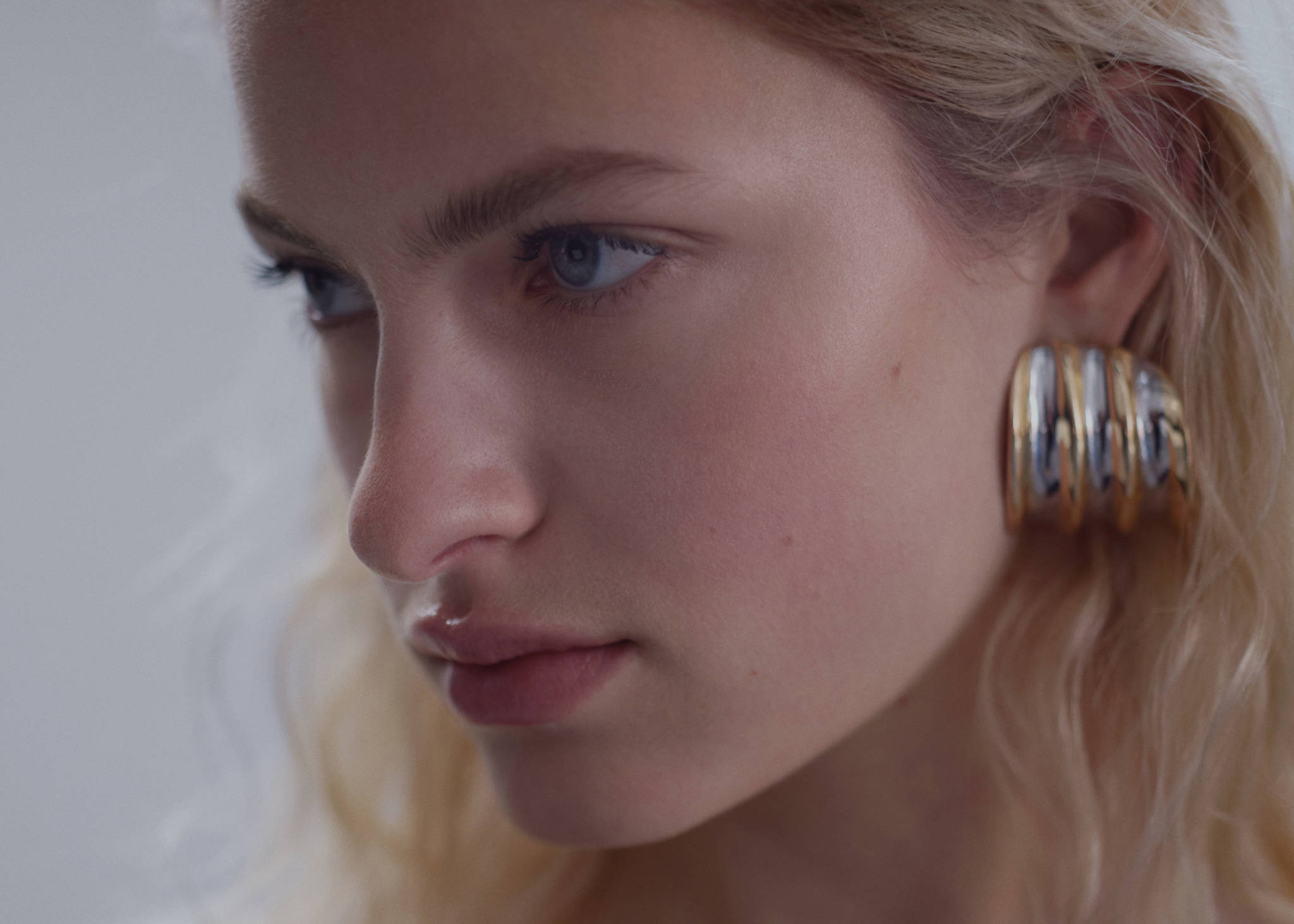 Earrings with wavy relief - Panoramic plane