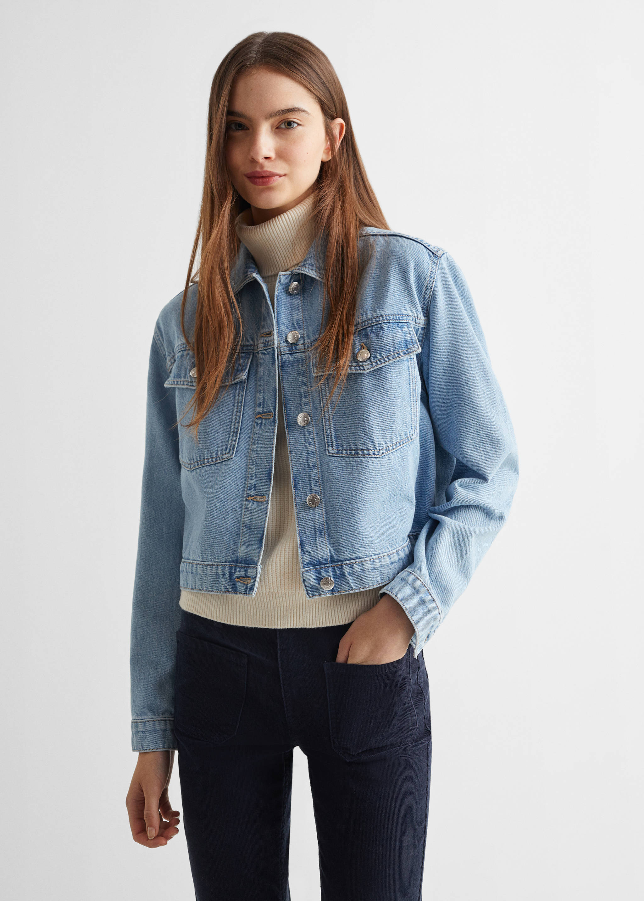 Crop denim jacket - Medium plane