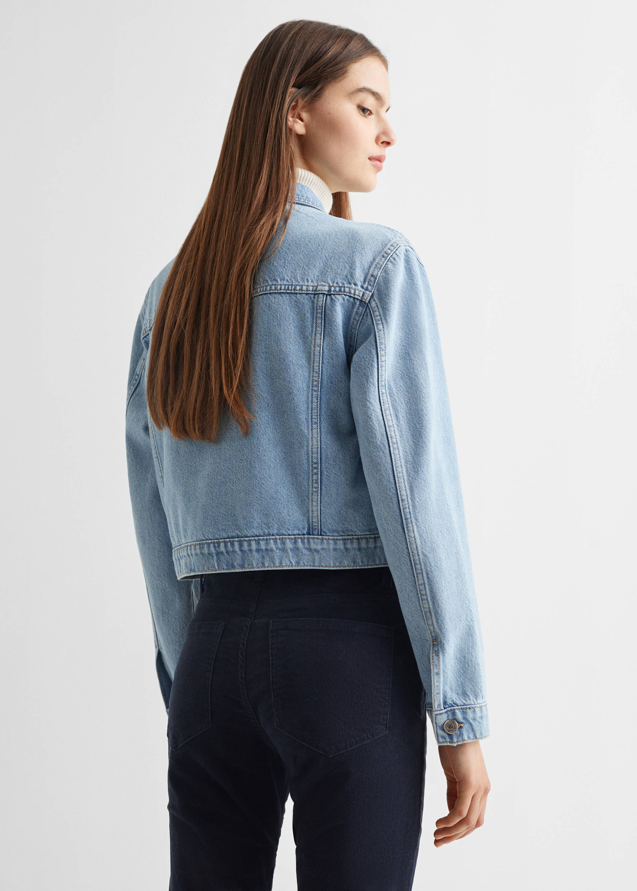 Crop denim jacket - Reverse of the article