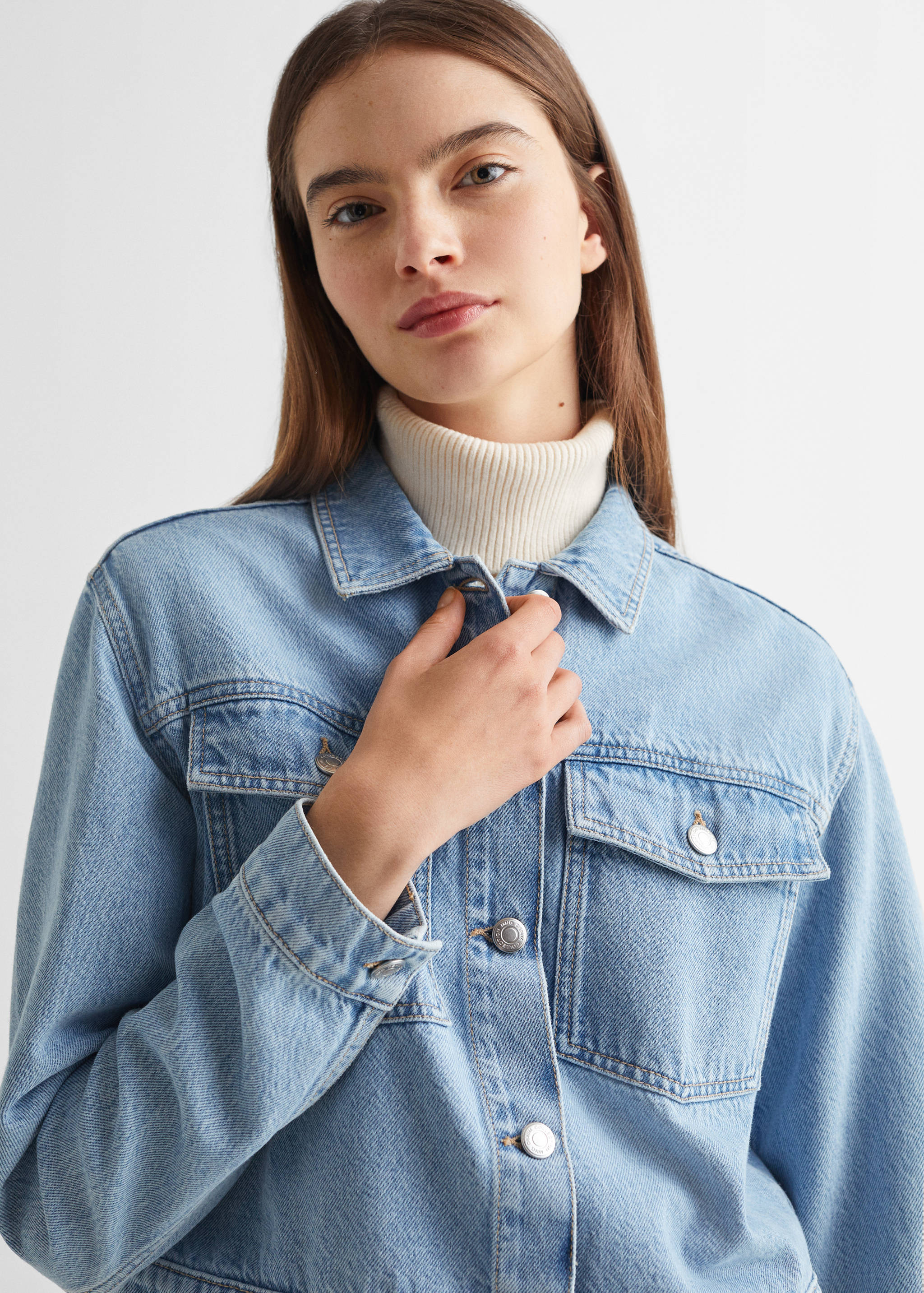 Crop denim jacket - Details of the article 1