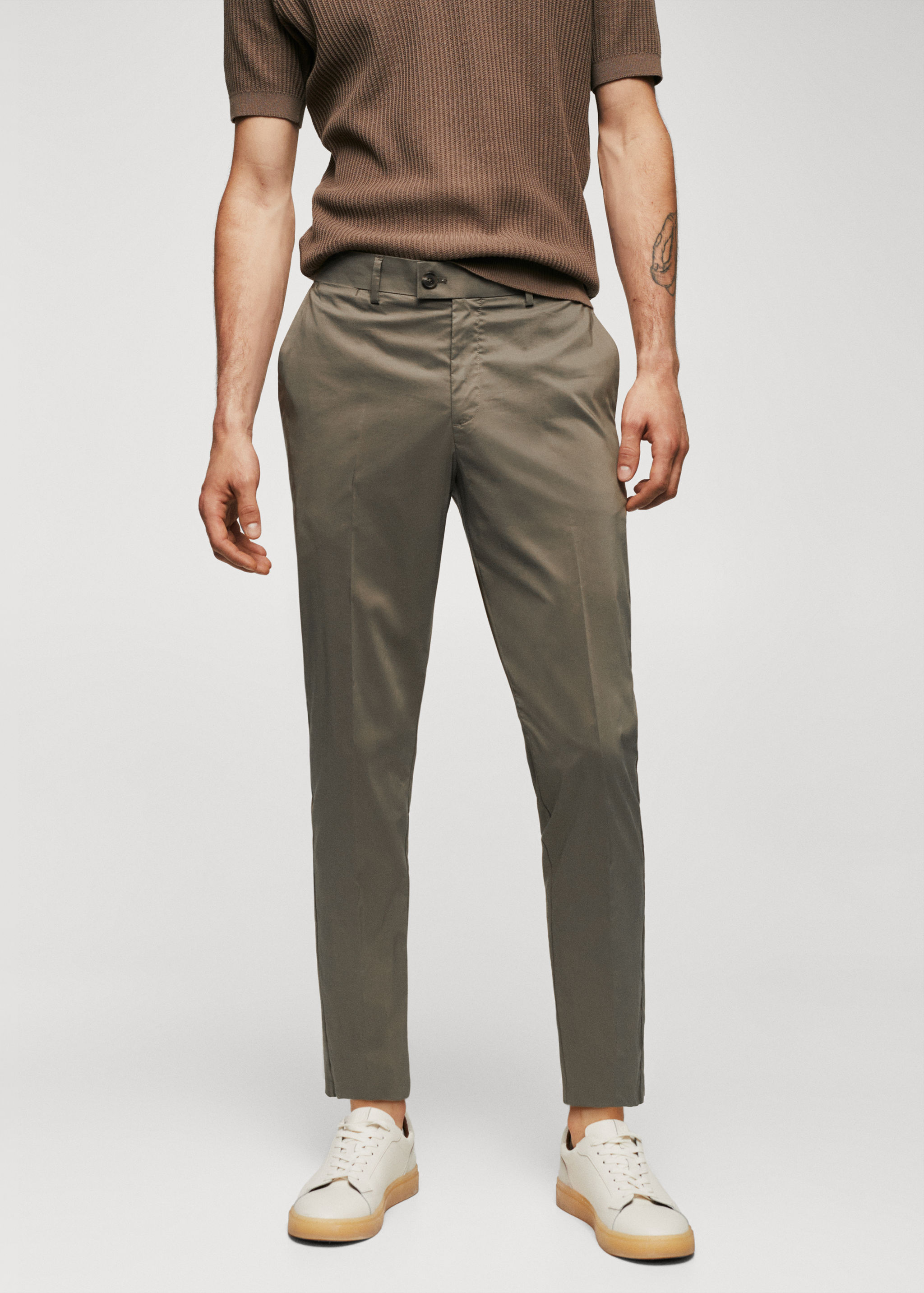 Pantalons lleugers de cotó - Pla mig