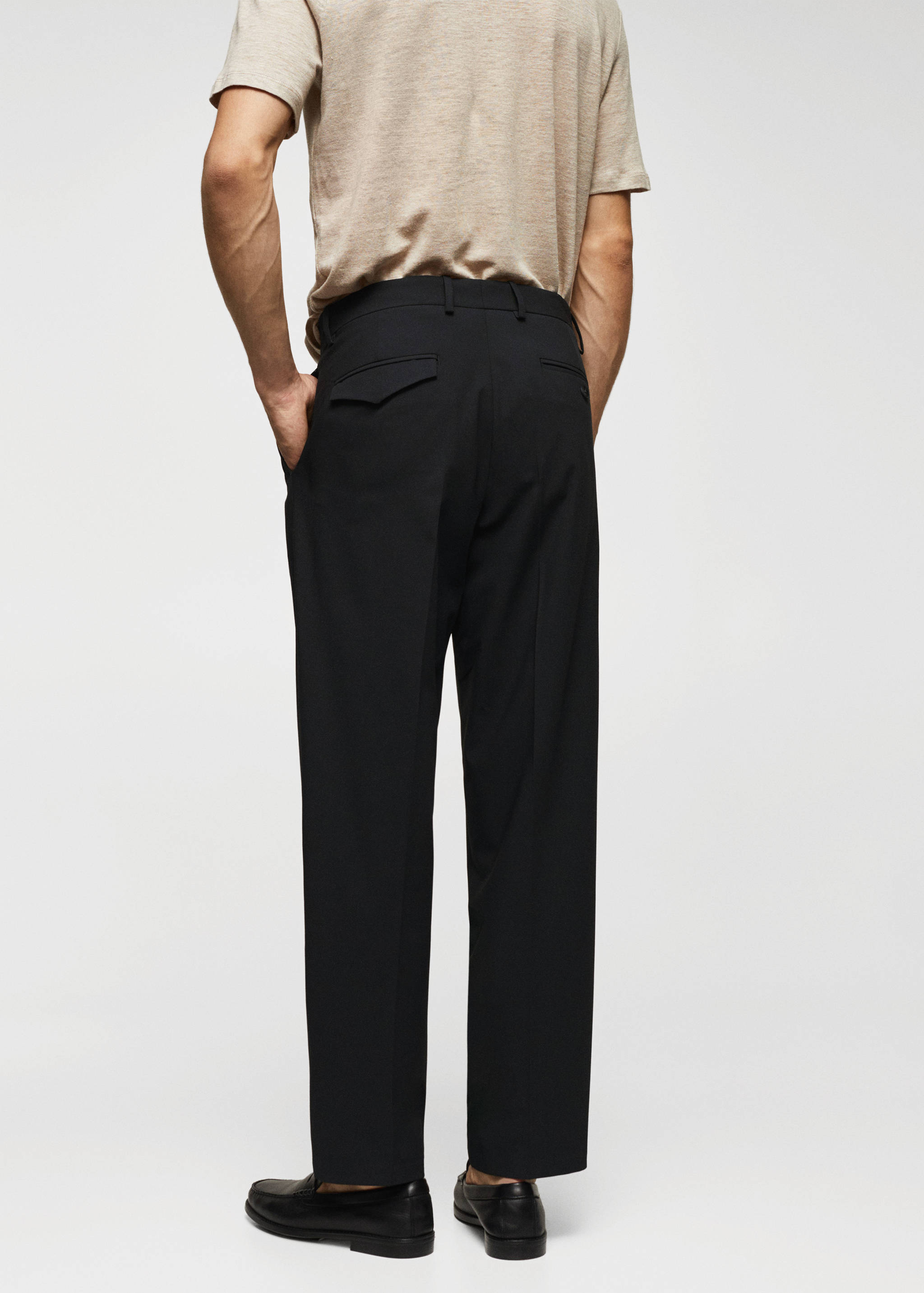 Pantalon regular fit coton pinces - Verso de l’article