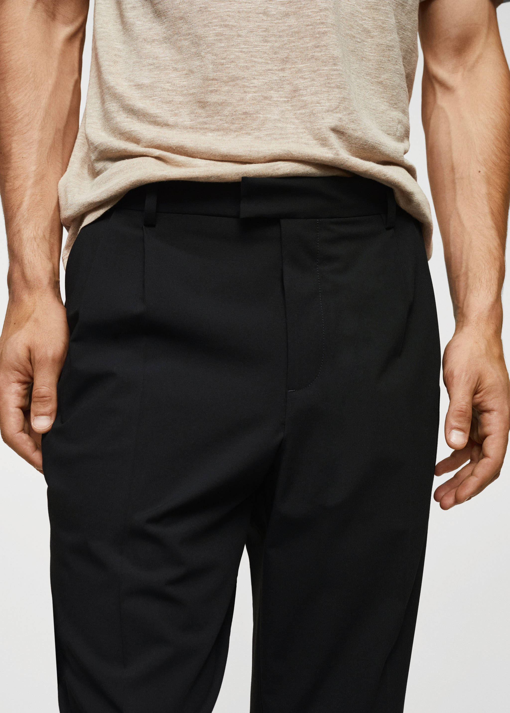 Pantalon regular fit coton pinces - Détail de l'article 1