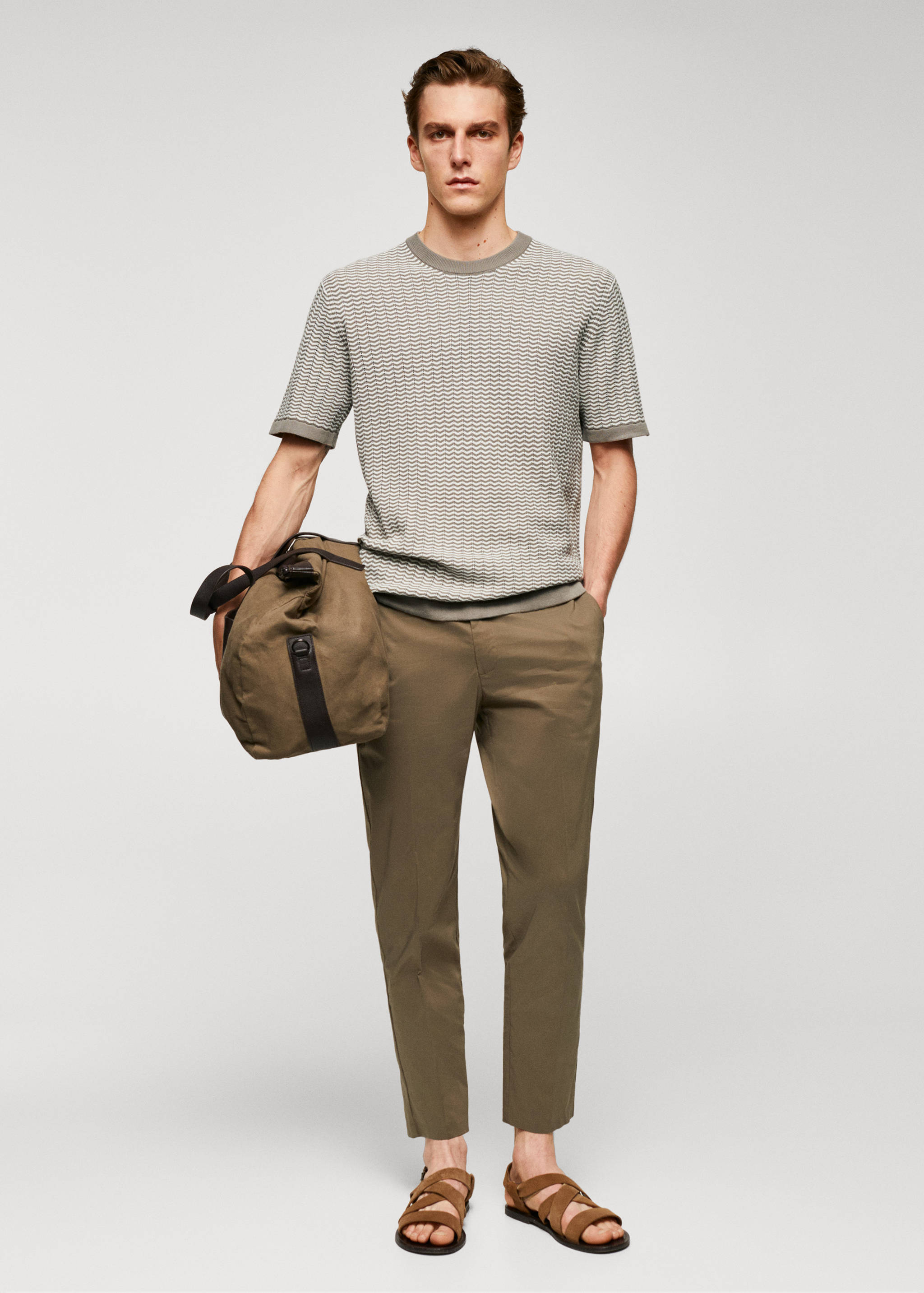 T-shirt 100% bomull sicksackstruktur - Allmän bild