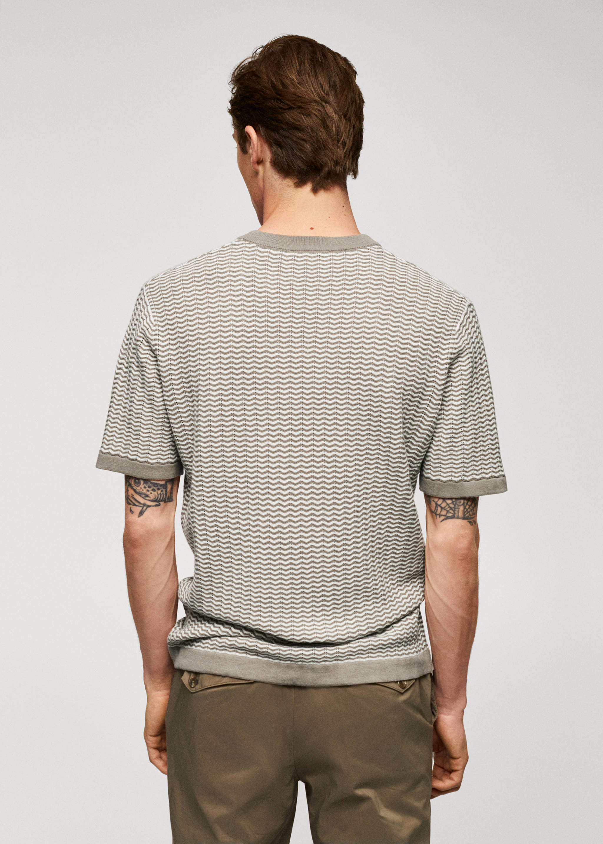 T-shirt 100% bomull sicksackstruktur - Artikelns baksida