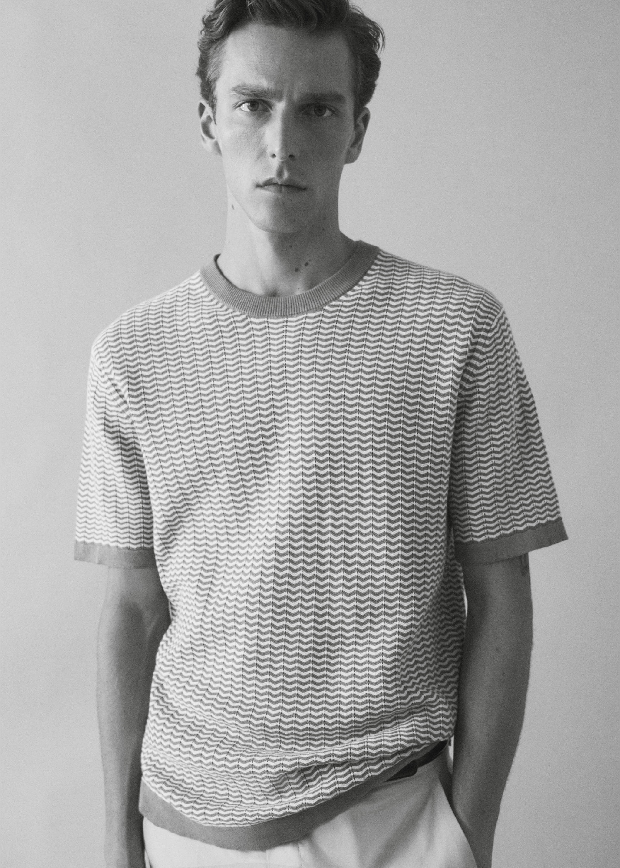 T-shirt 100% bomull sicksackstruktur - Detaljer om artikeln 5