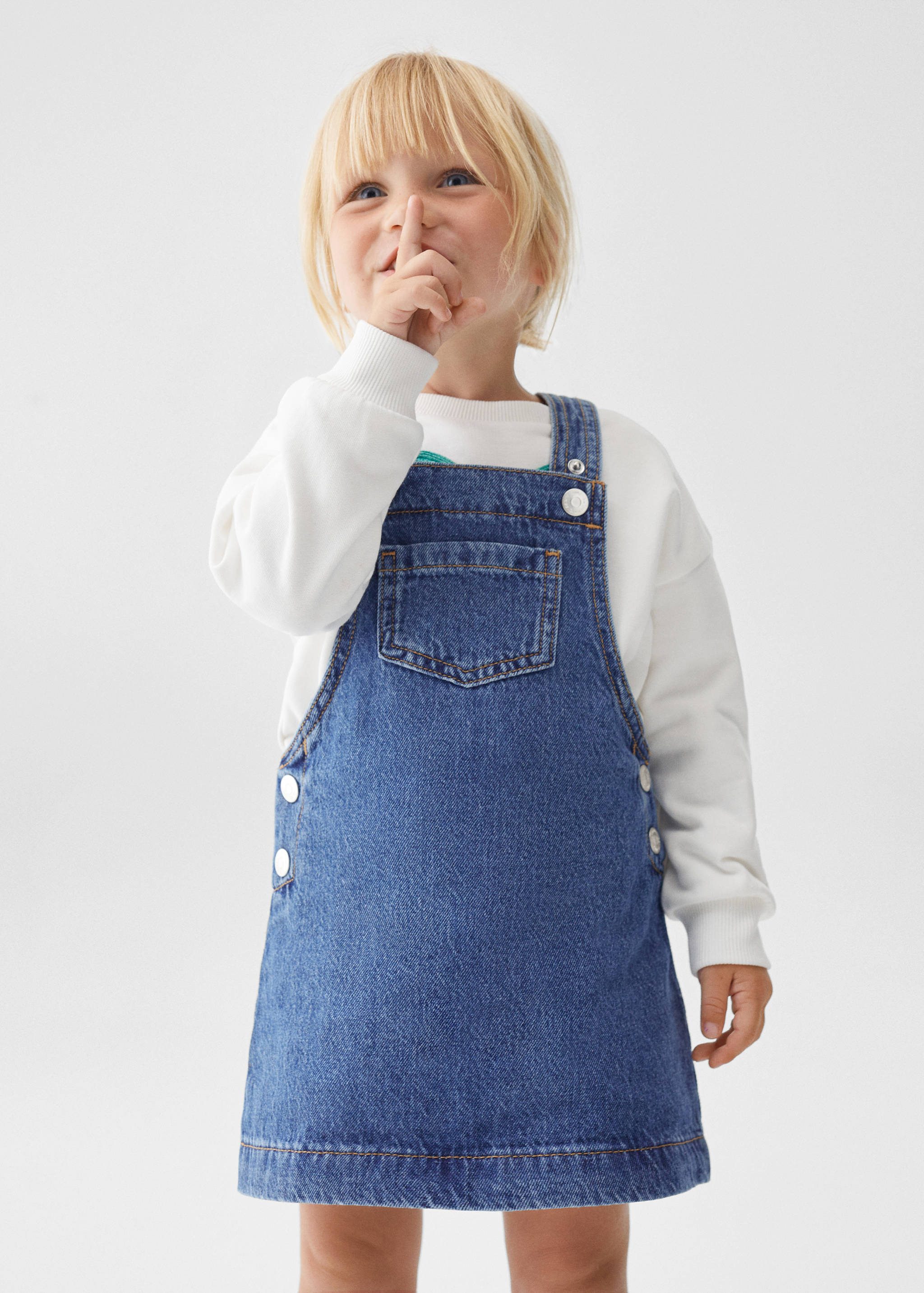 Short denim dungarees - Medium plane