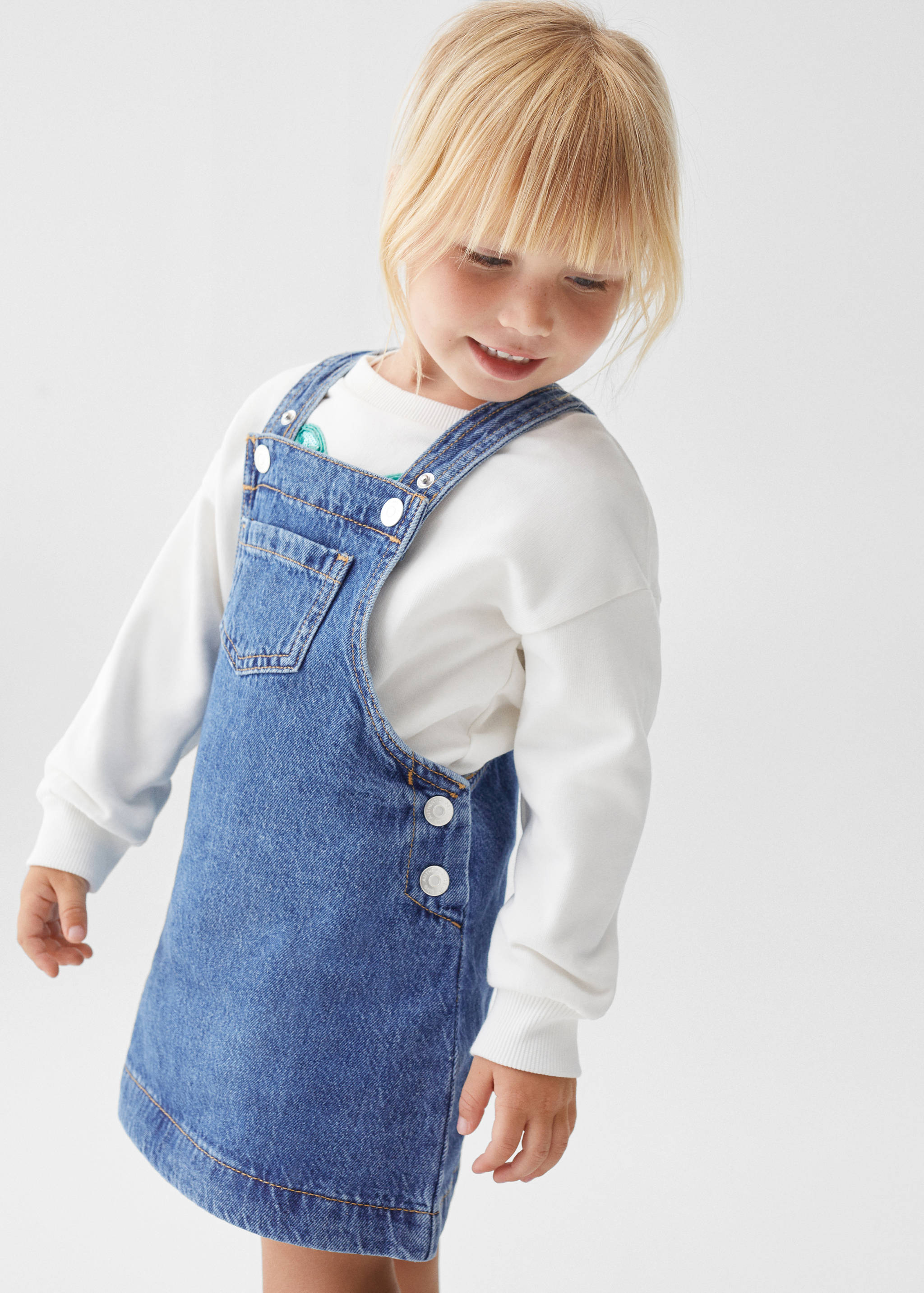 Short denim dungarees - Details of the article 2