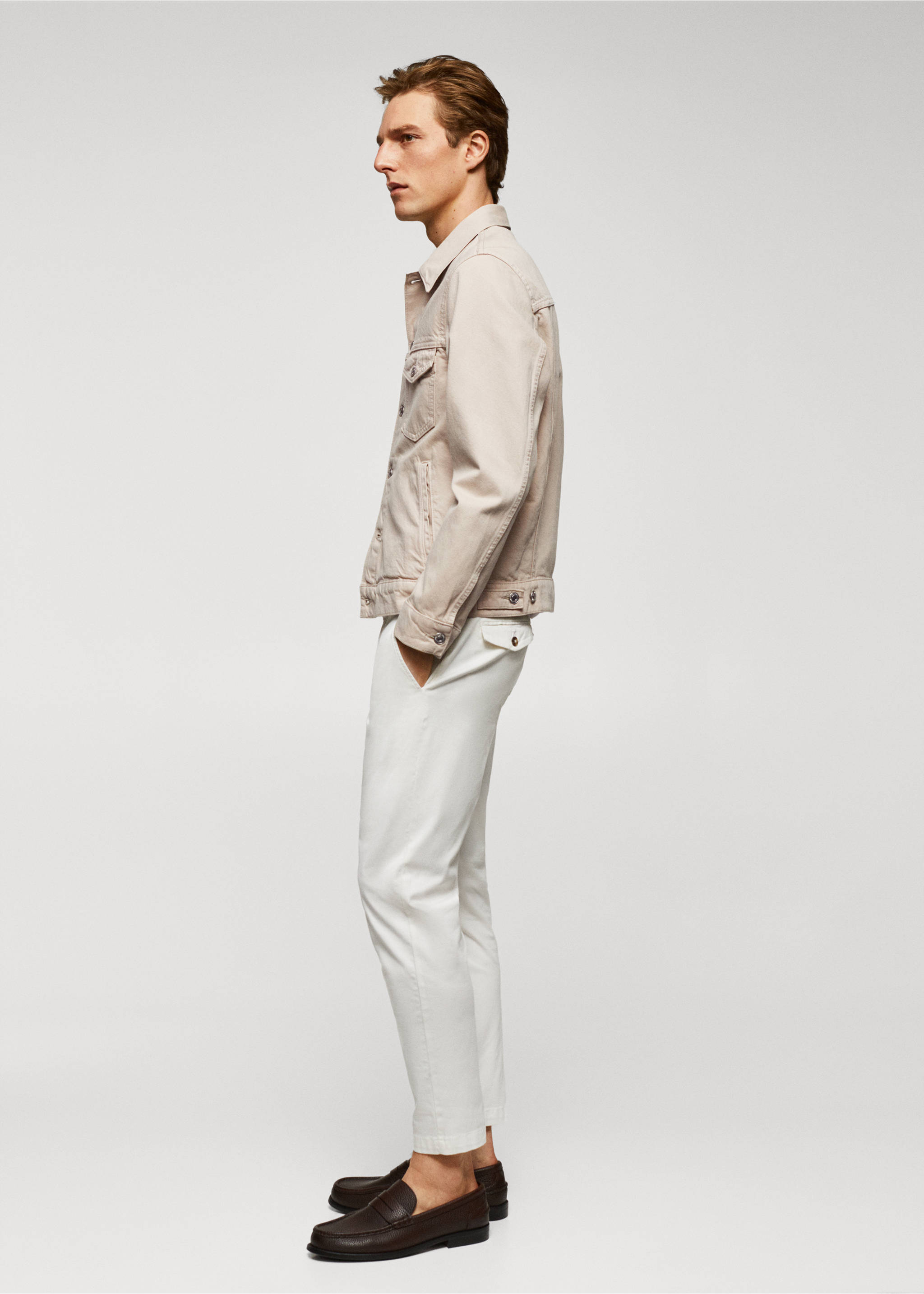 Basic-Jeansjacke - Detail des Artikels 2, Beige. Ref: 57052518-00.