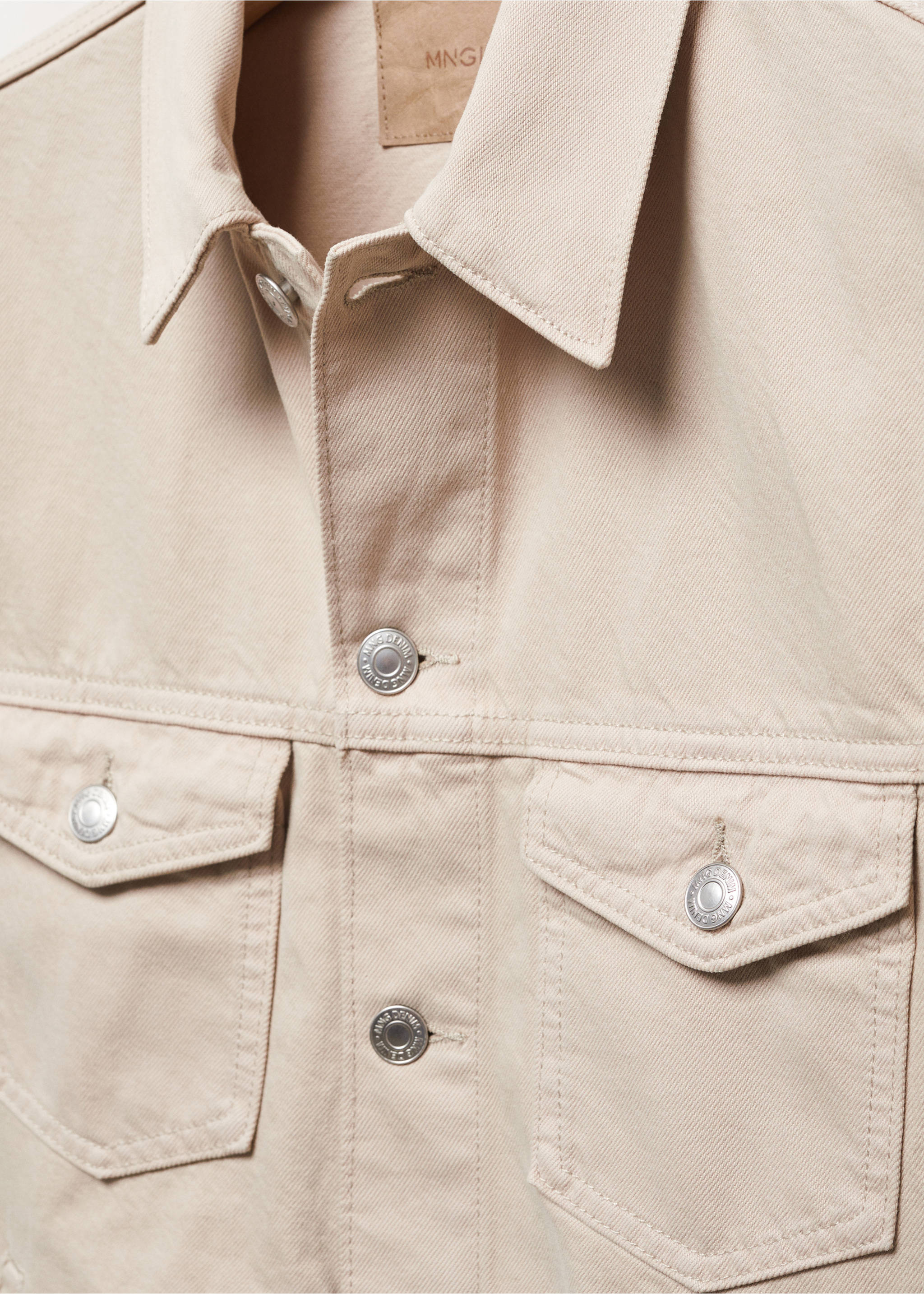 Basic-Jeansjacke - Detail des Artikels 8, Beige. Ref: 57052518-00.