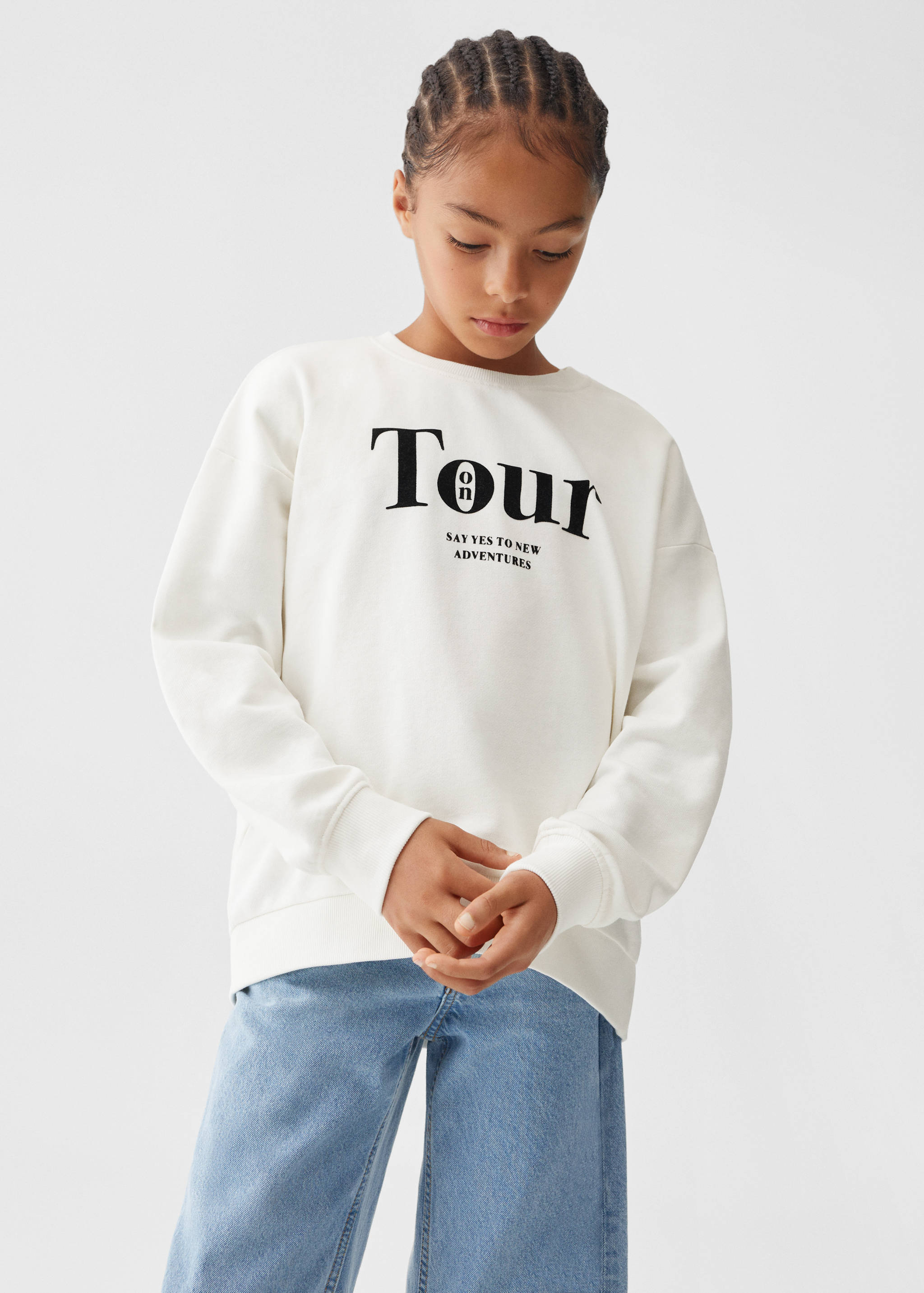 Printed cotton sweatshirt - Medium plane