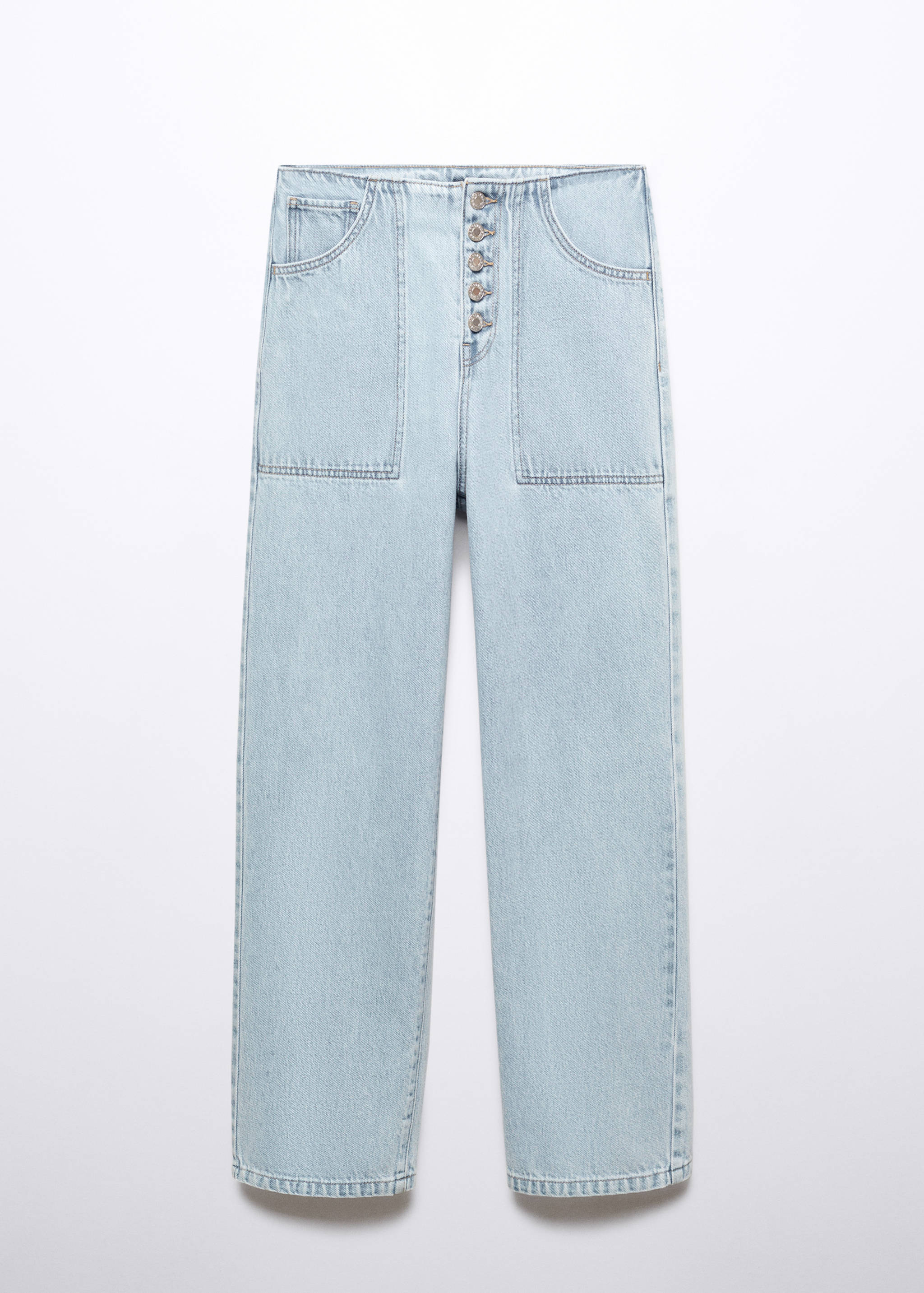 Cropped straight-leg jeans with buttons - Article without model