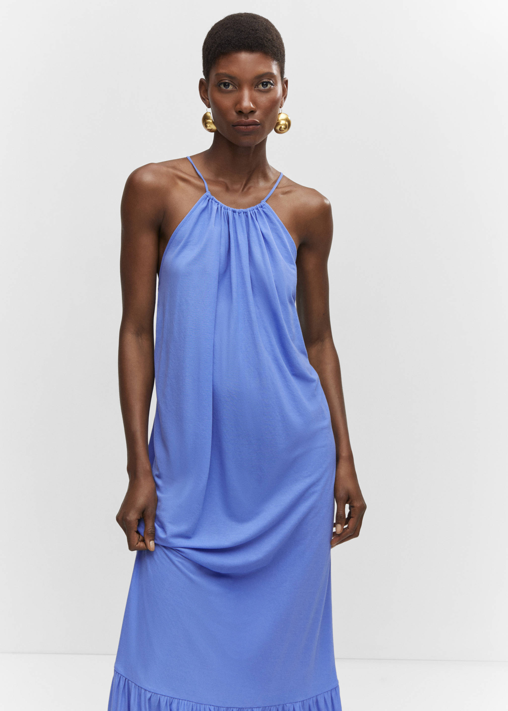 Cross-back maxi-dress - Medium plane