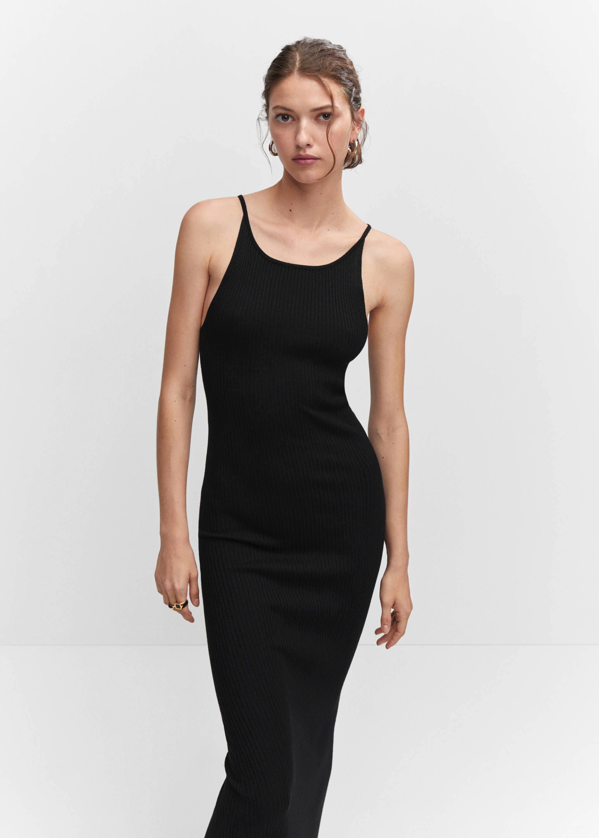 Strickkleid mit Seitenschlitz - Mittlere Ansicht