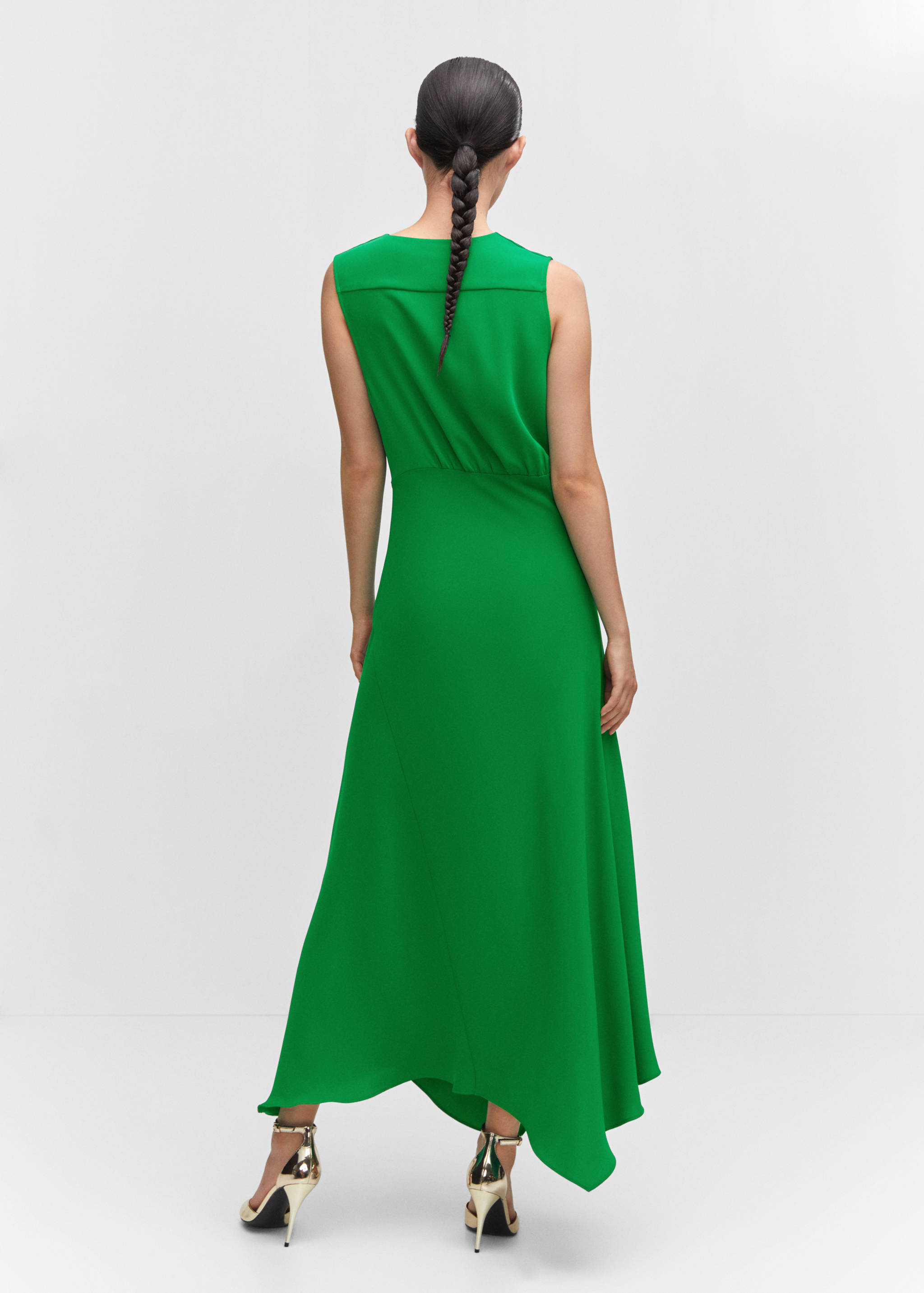Asymmetrical dress with side slit - Reverse of the article