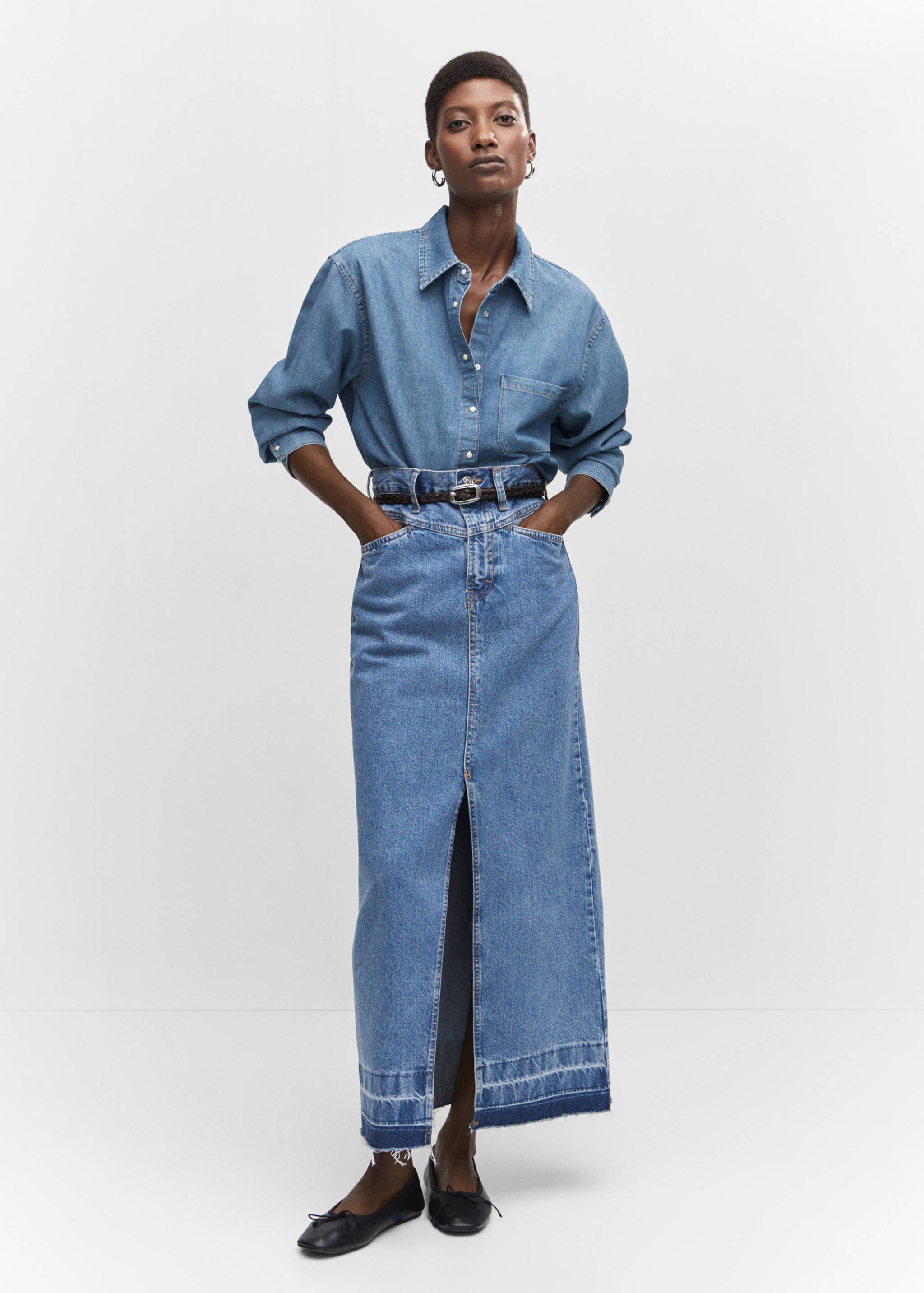 Jeanshemd mit Tasche - Allgemeine Ansicht