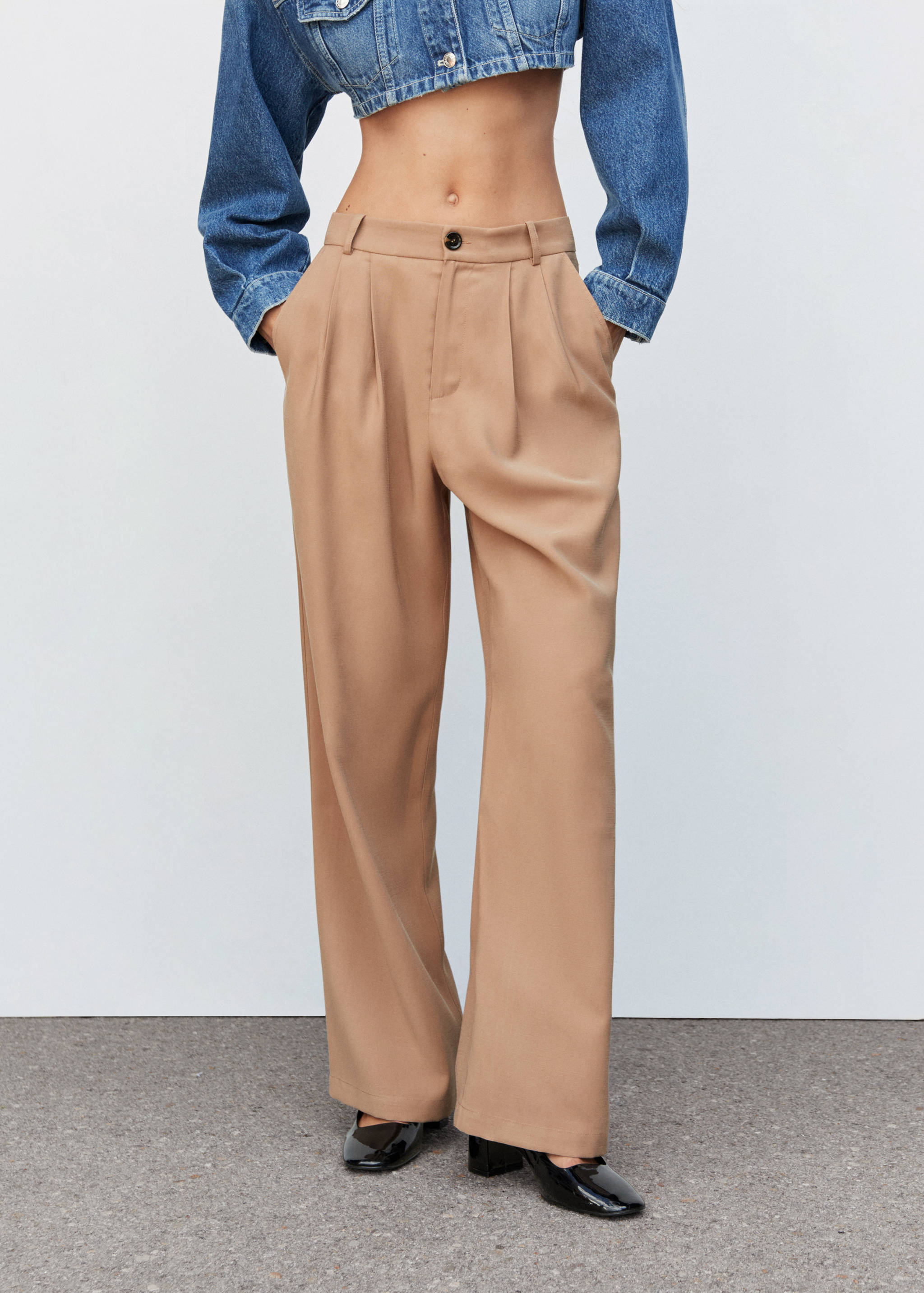 Wide leg pleated trousers - Medium plane