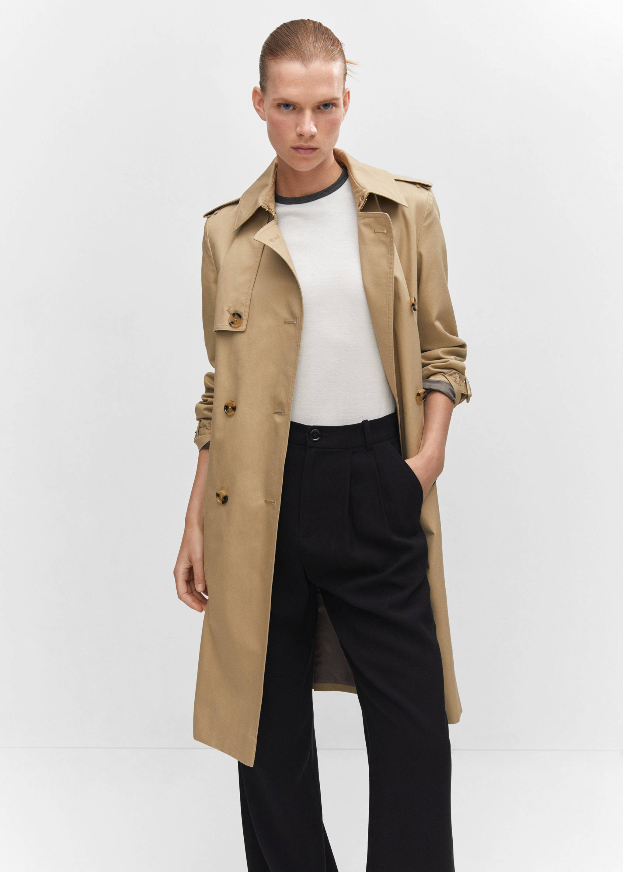 Wide leg pleated trousers - Details of the article 1