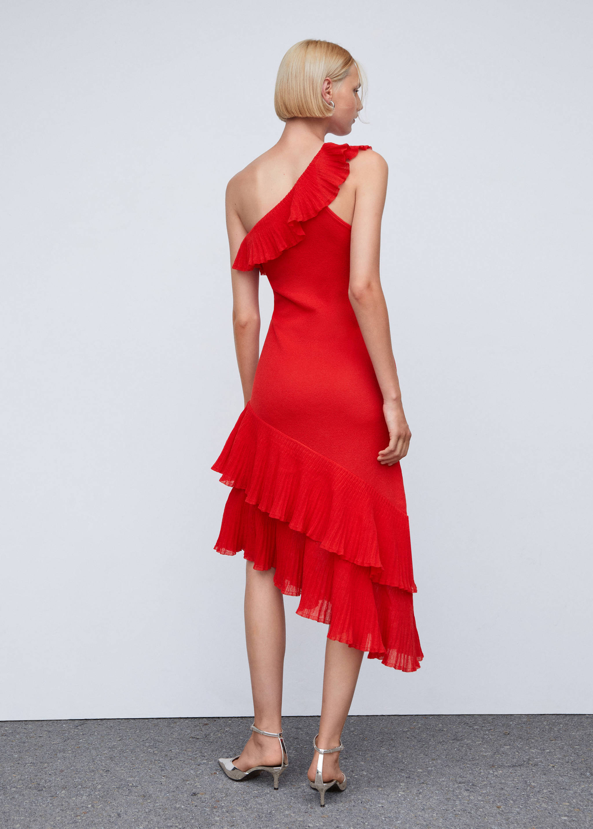 Asymmetric ruffled dress - Reverse of the article