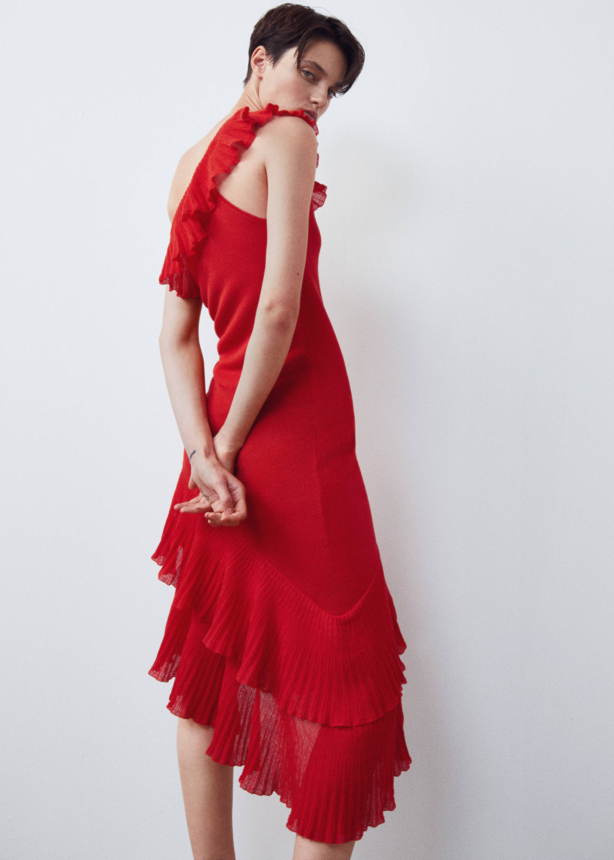 Asymmetric ruffled dress - Details of the article 6