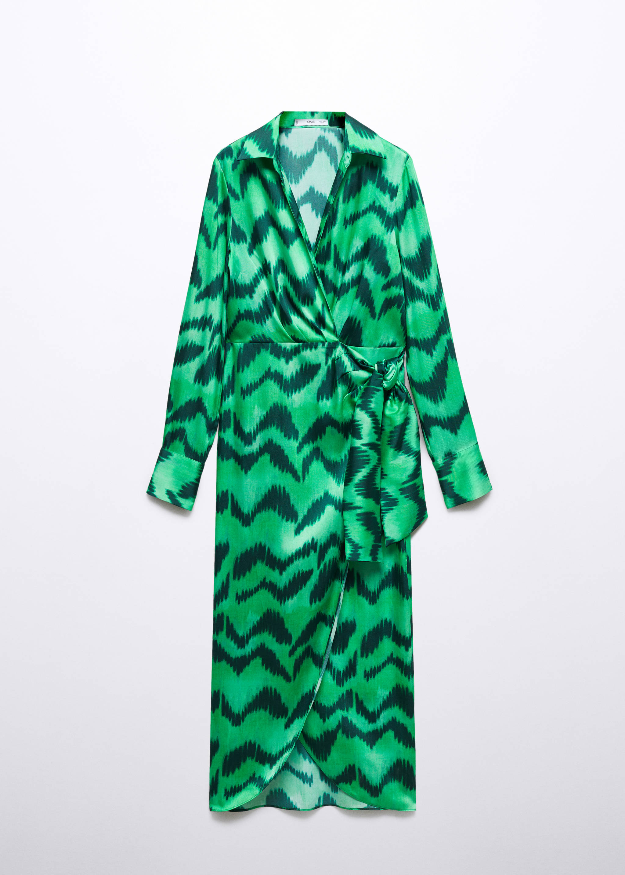 Printed satin shirt dress - Women | MANGO OUTLET USA