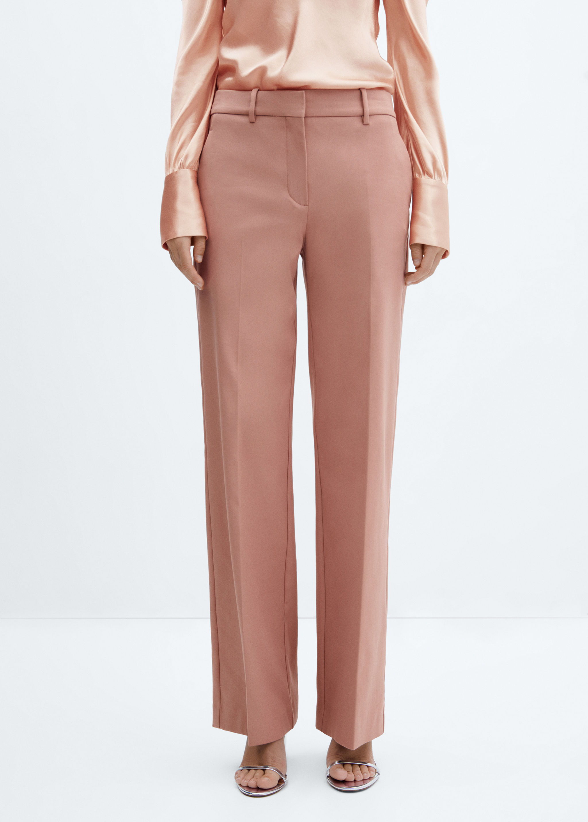 Pantalons rectes tir alt - Pla mig