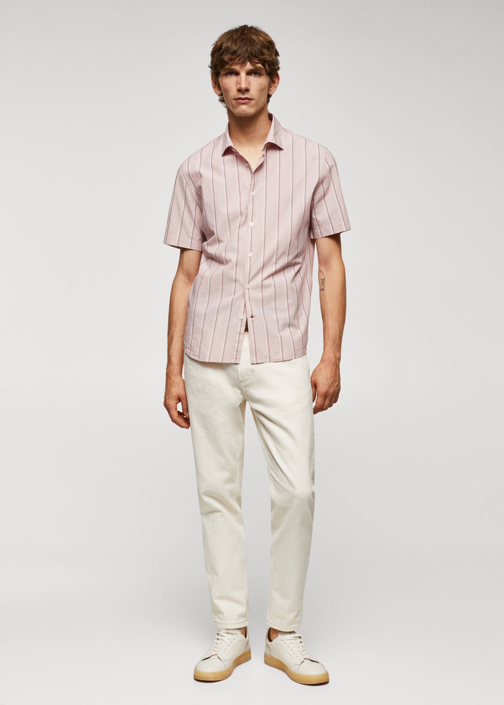 Chemise coton léger rayures - Plan général