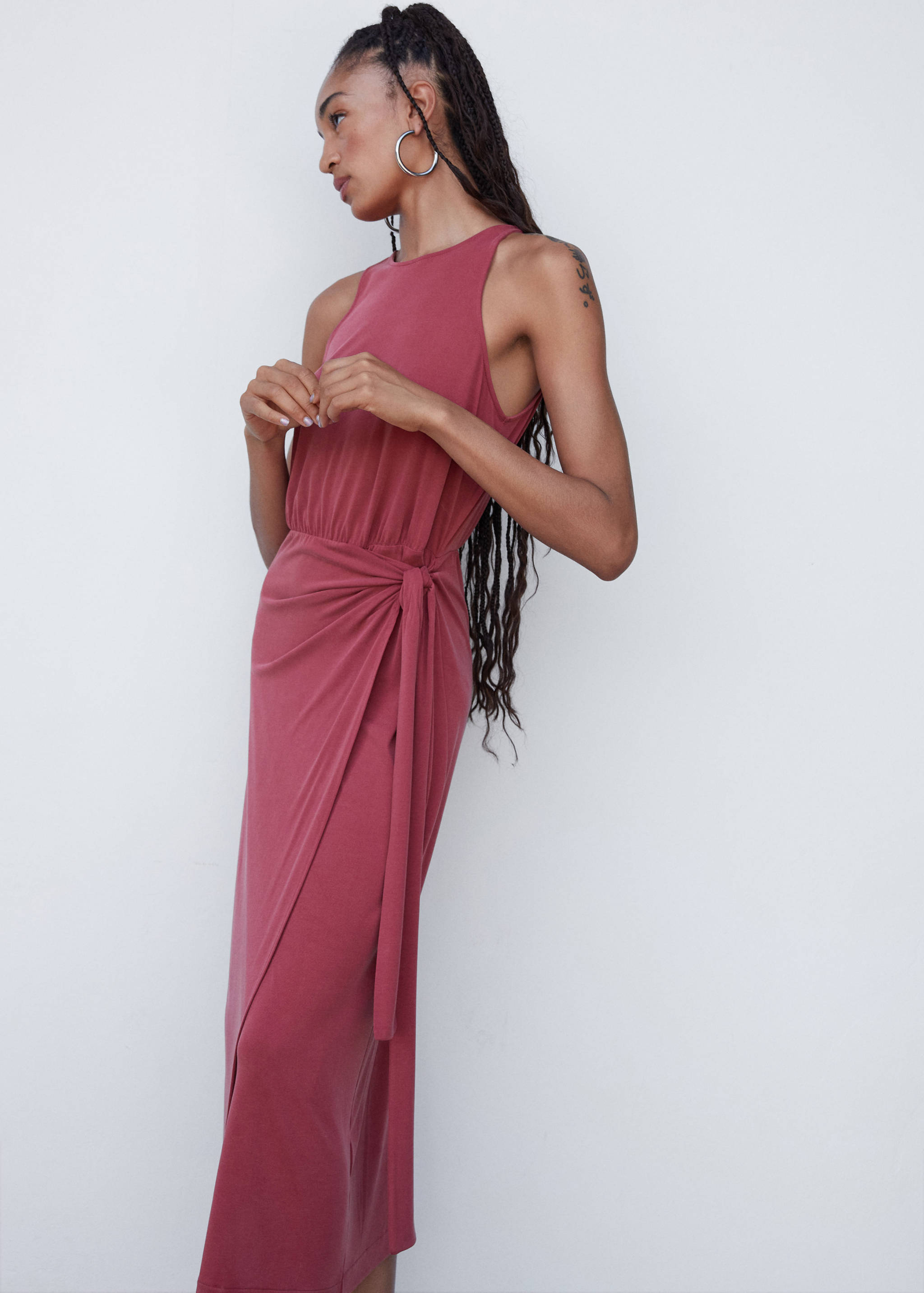 Kleid aus Modal mit Schleife - Mittlere Ansicht