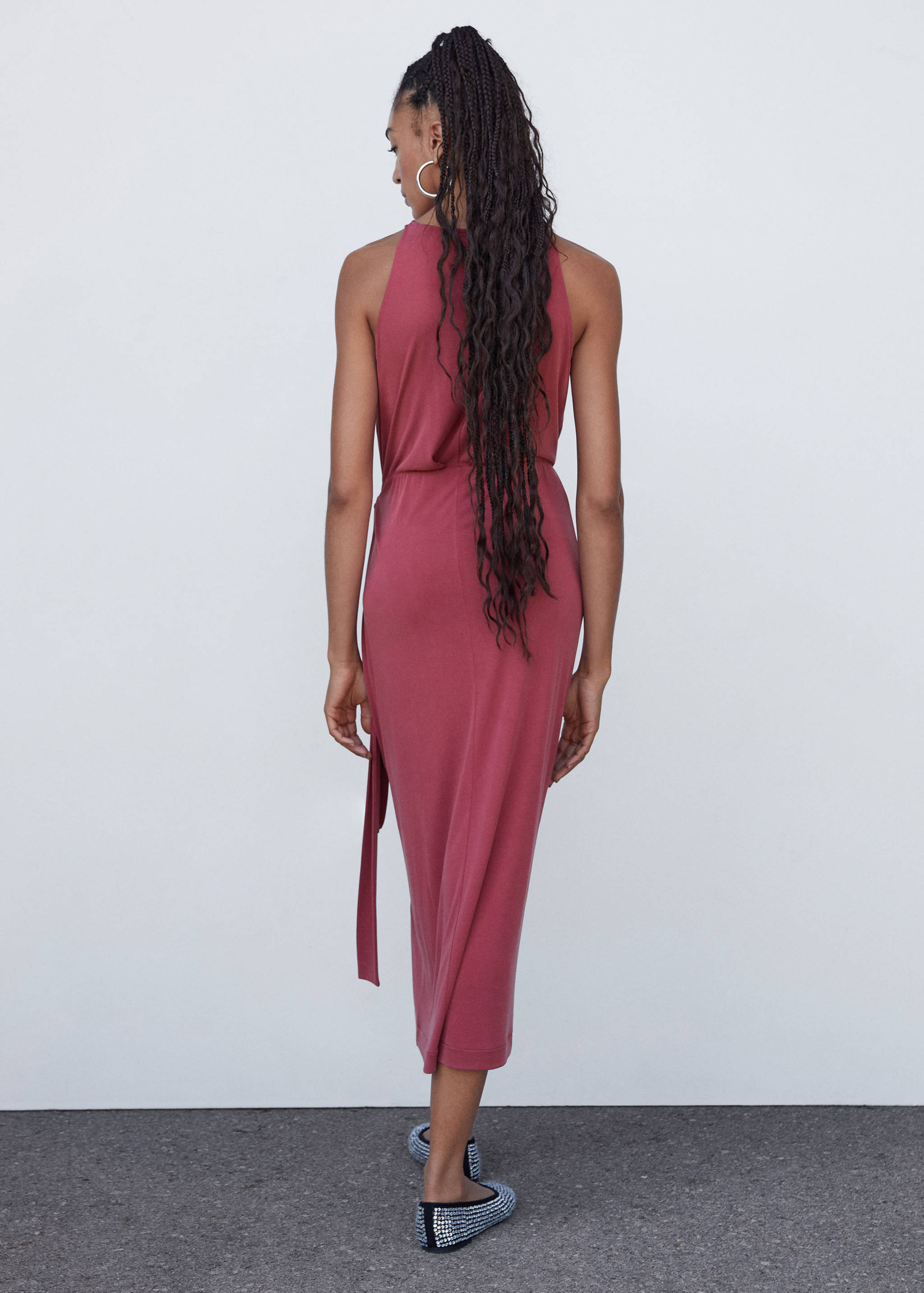 Kleid aus Modal mit Schleife - Rückseite des Artikels
