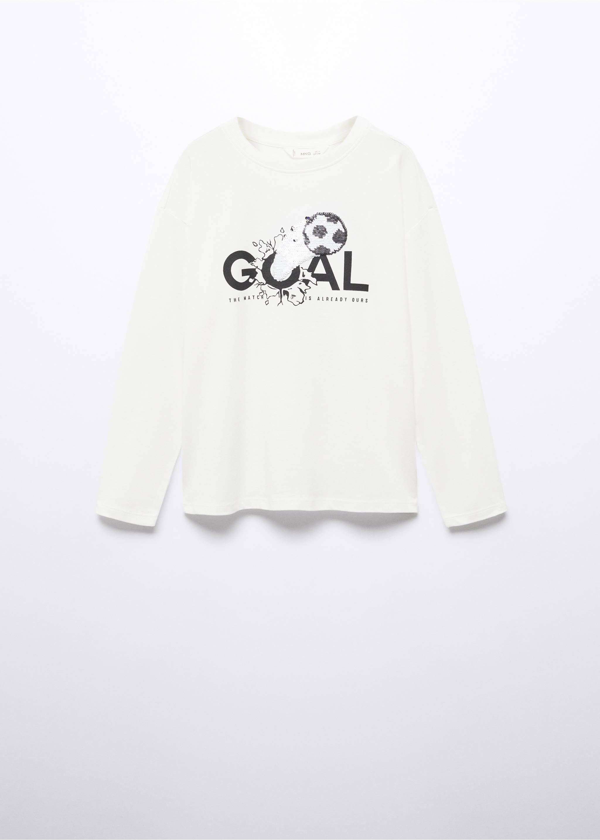 Bedrucktes Baumwoll-T-Shirt - Artikel ohne Model, Cremeweiß. Ref: 57054010-00.