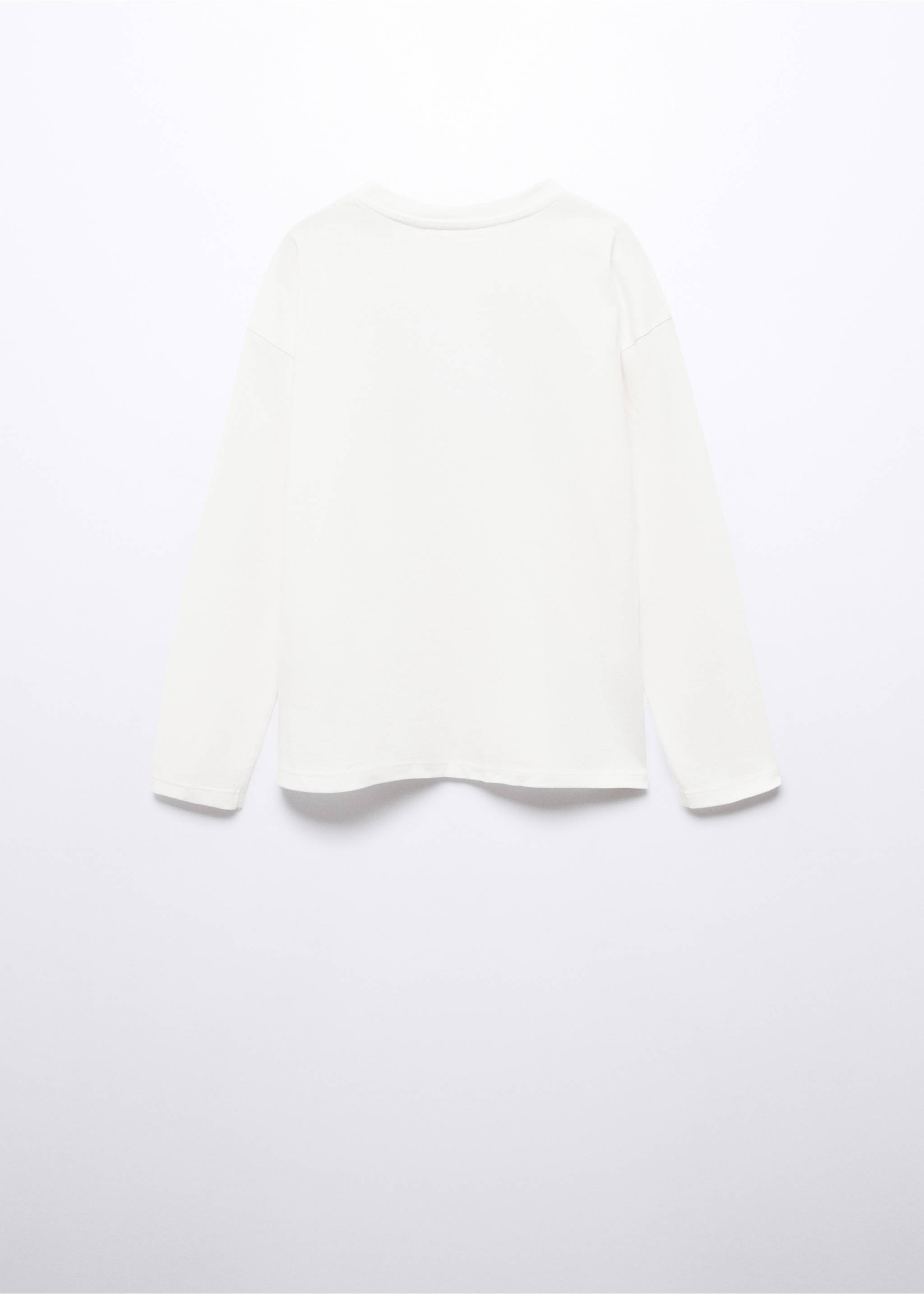 Bedrucktes Baumwoll-T-Shirt - Rückseite des Artikels, Cremeweiß. Ref: 57054010-00.