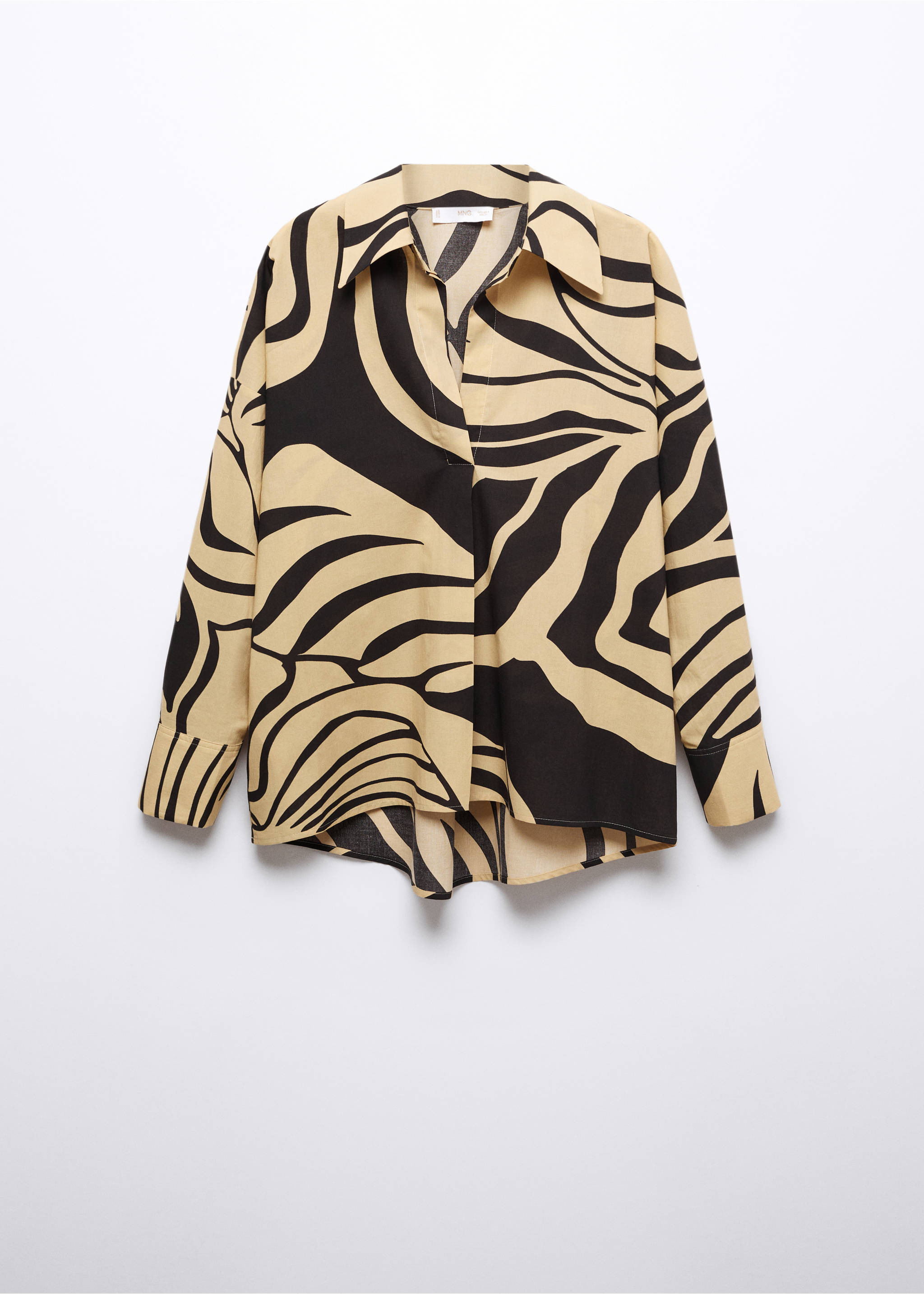 Printed oversize shirt - Article without model, Sand. Ref: 57054016-00.