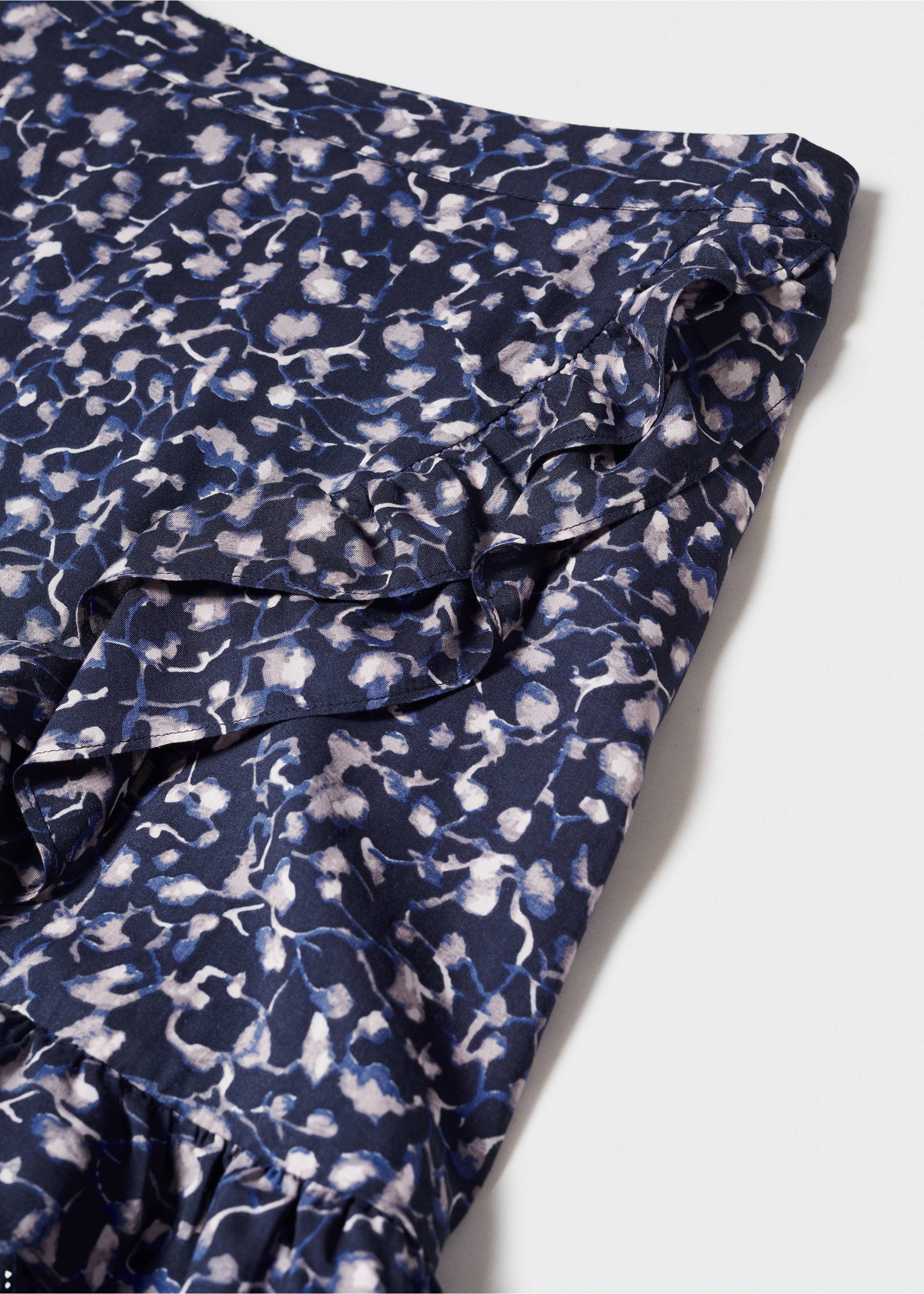 Ruffle flower print skirt - Details of the article 8, Dark Navy. Ref: 57054023-00.