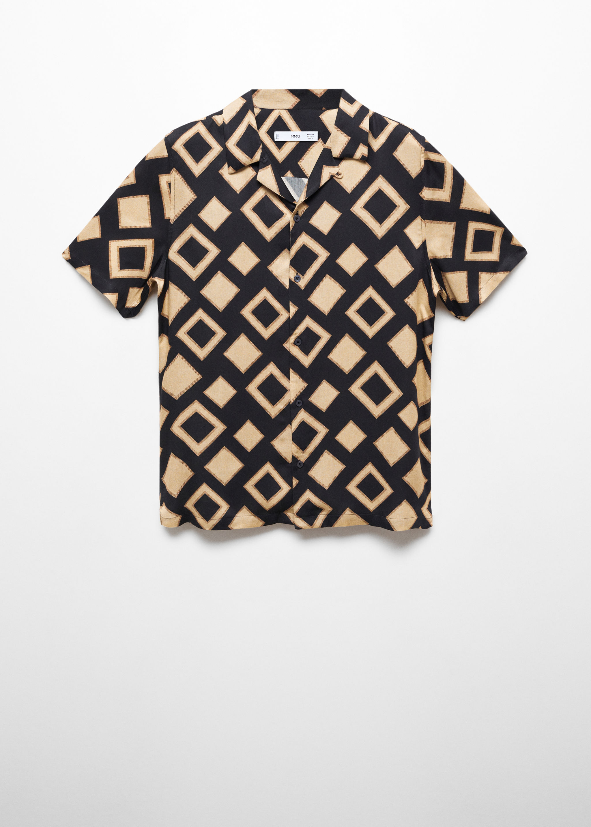 Geometric-print bowling shirt - Men | MANGO OUTLET United Geometric-print bowling shirt - Men | MANGO OUTLET United
