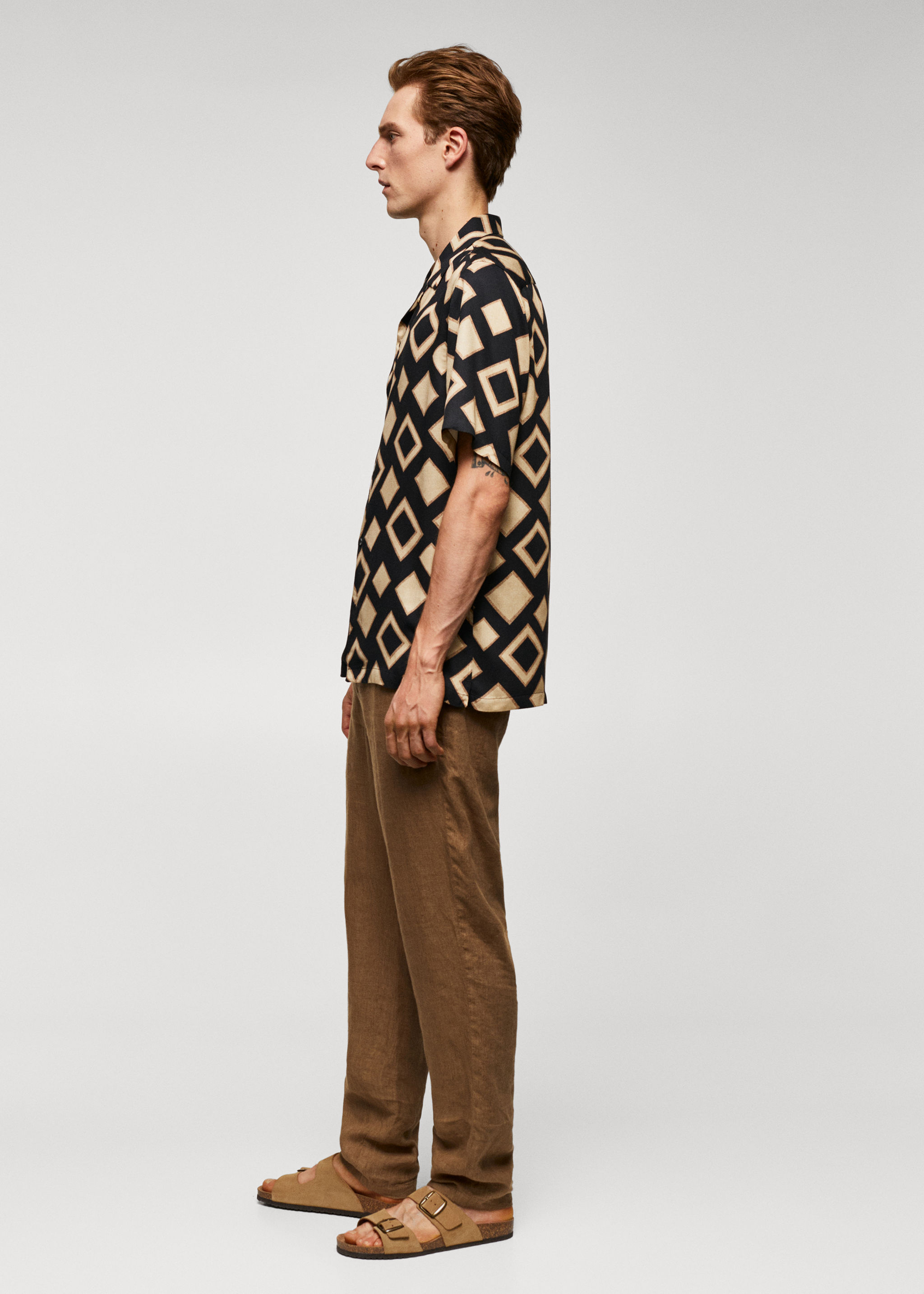 Geometric-print bowling shirt - Men | MANGO OUTLET United Geometric-print bowling shirt - Men | MANGO OUTLET United