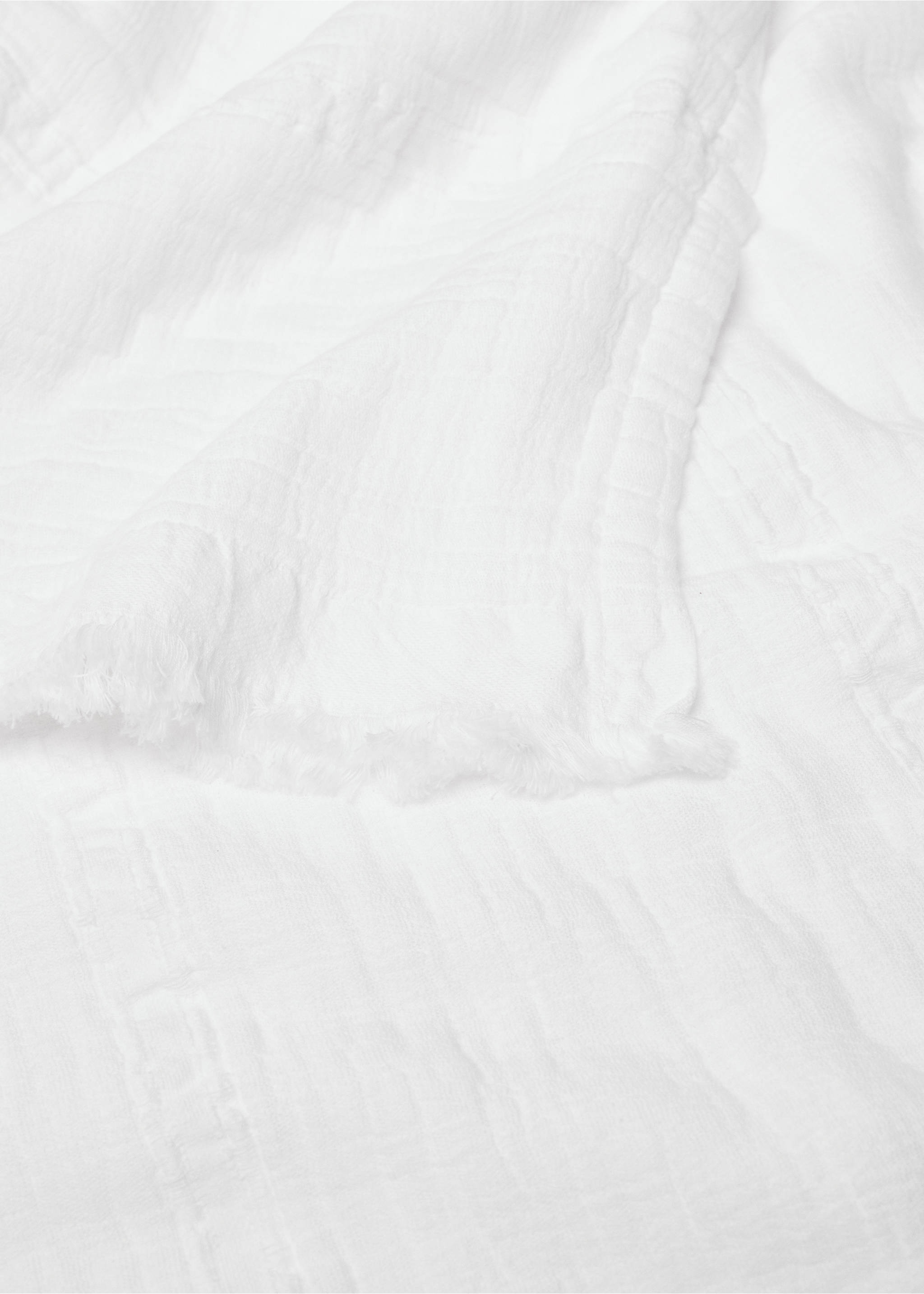 Bedspread linen cotton - Details of the article 1, Off White. Ref: 57054043-00.