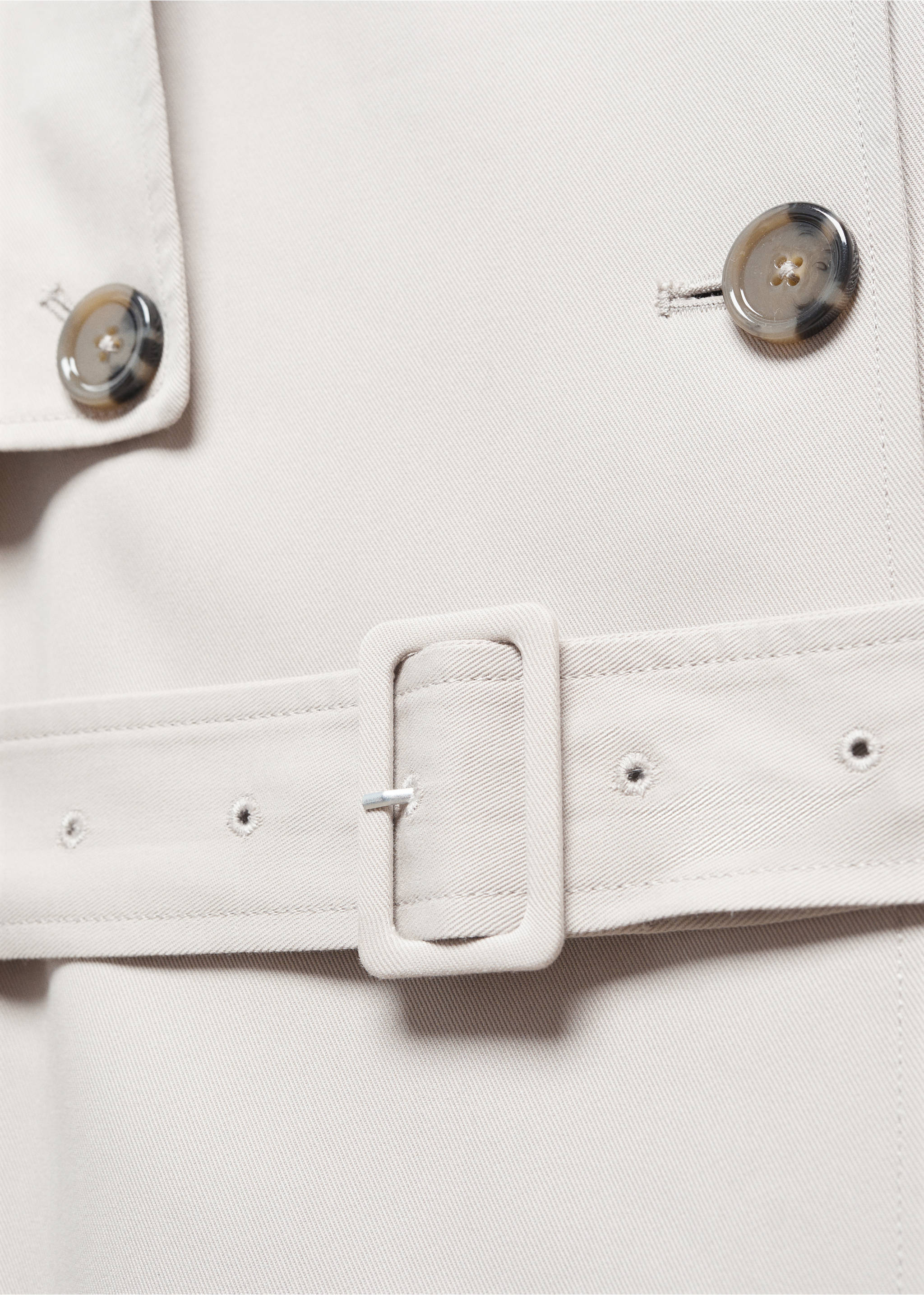 Belt flowy trench - Details of the article 8, Light Heather Grey. Ref: 57054392-00.