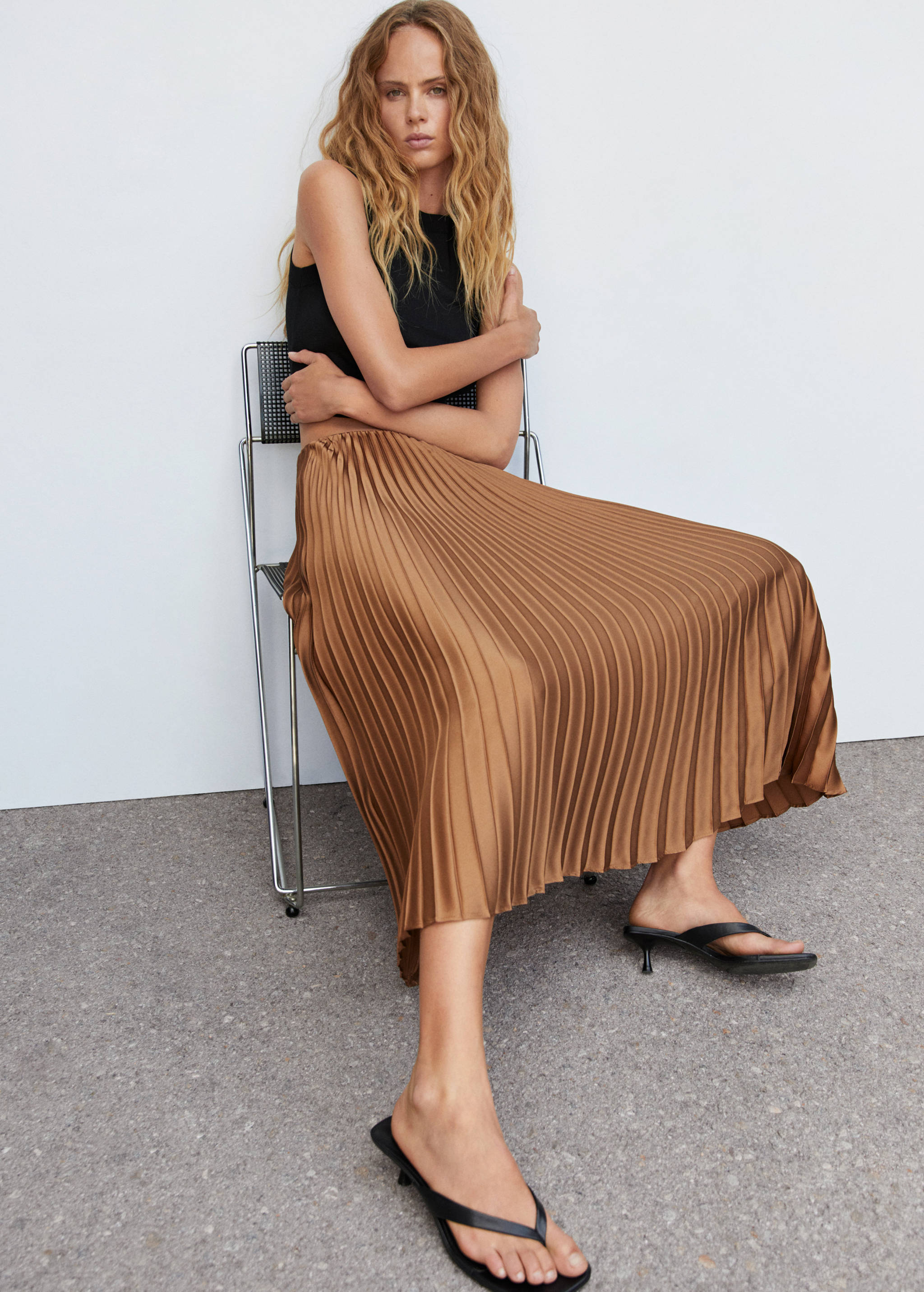 Plisovaná midi sukně - Detail zboží 2