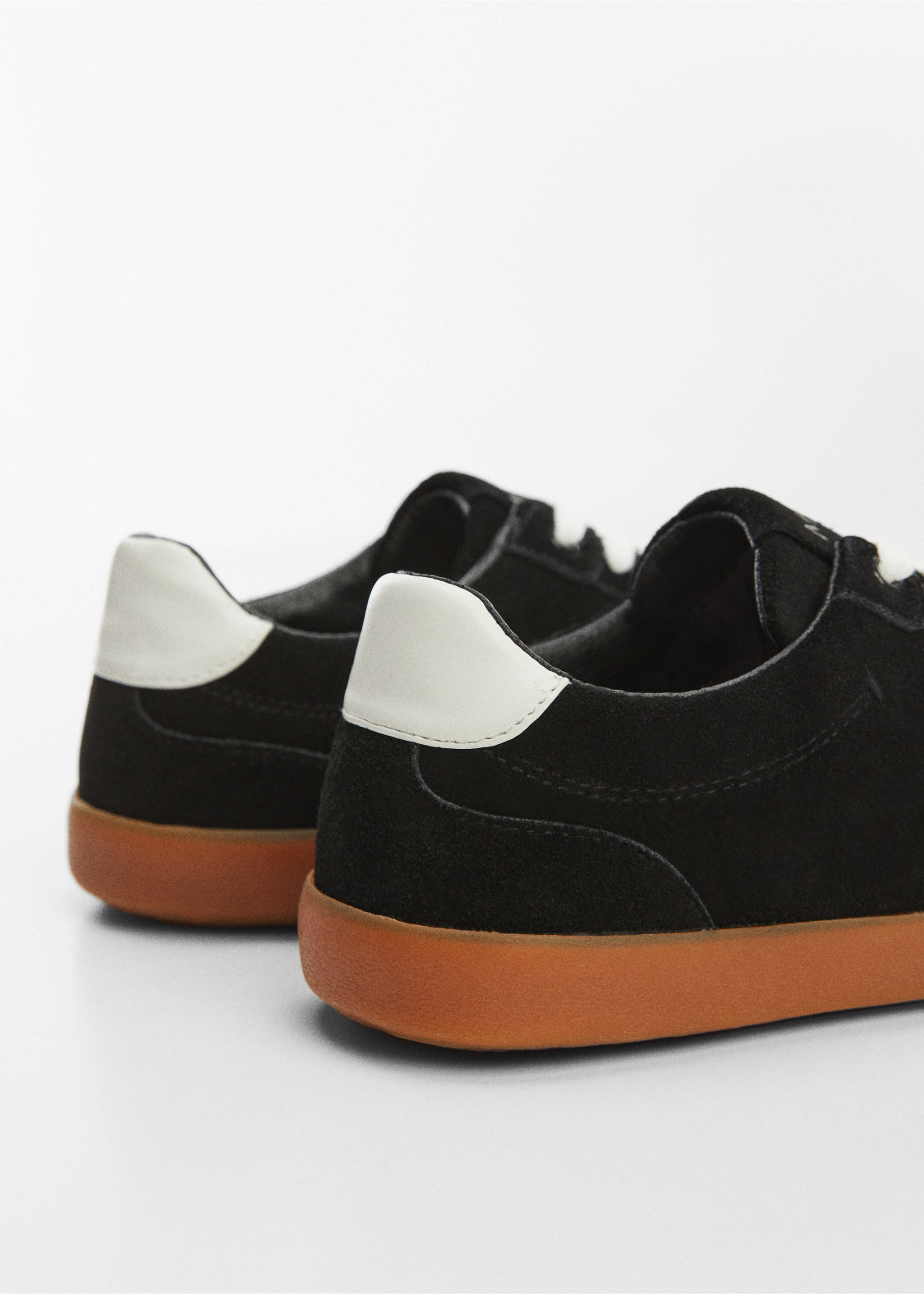 Lace-up leather sneakers - Details of the article 2, Black. Ref: 57054398-00.