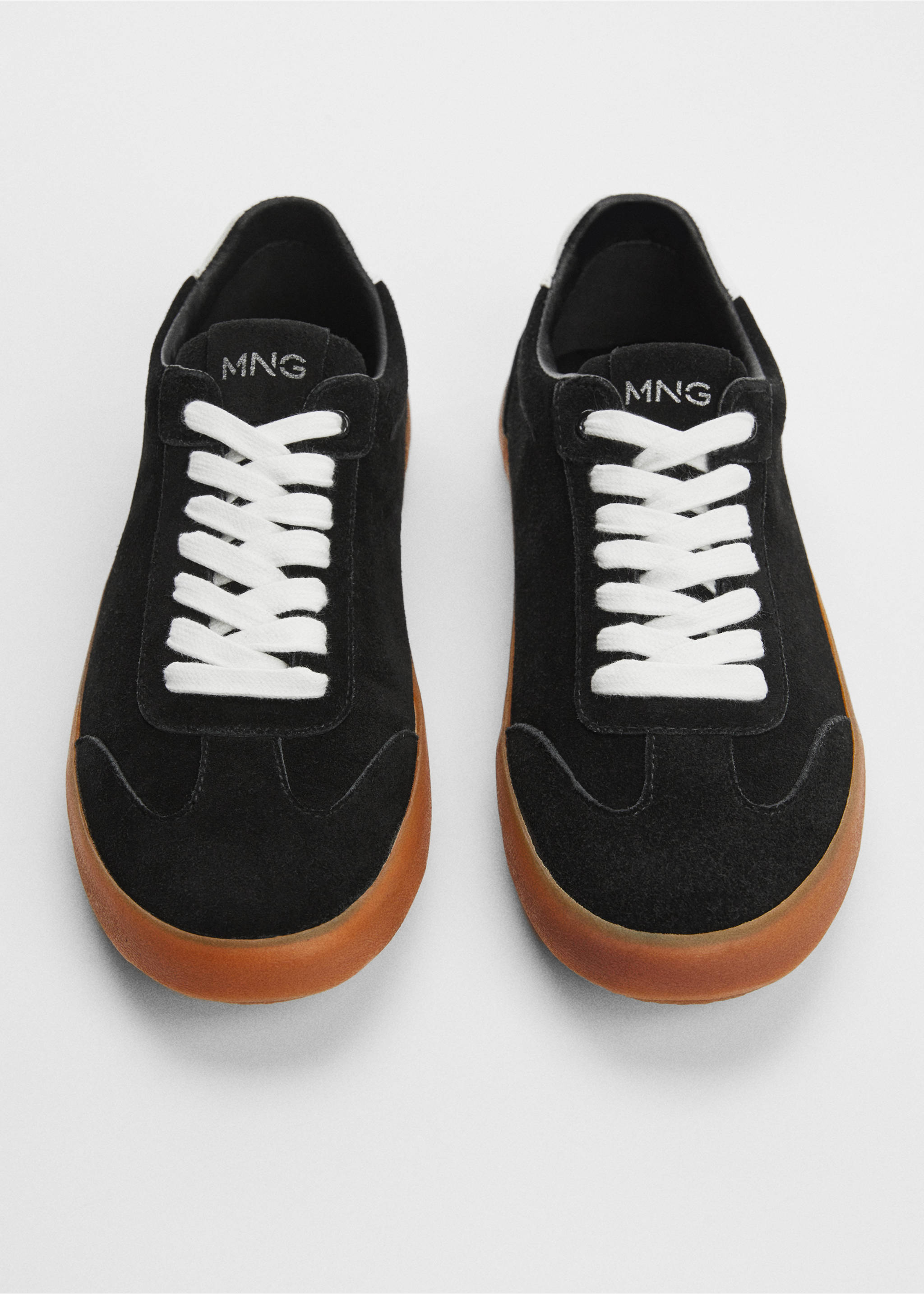Lace-up leather sneakers - Details of the article 3, Black. Ref: 57054398-00.