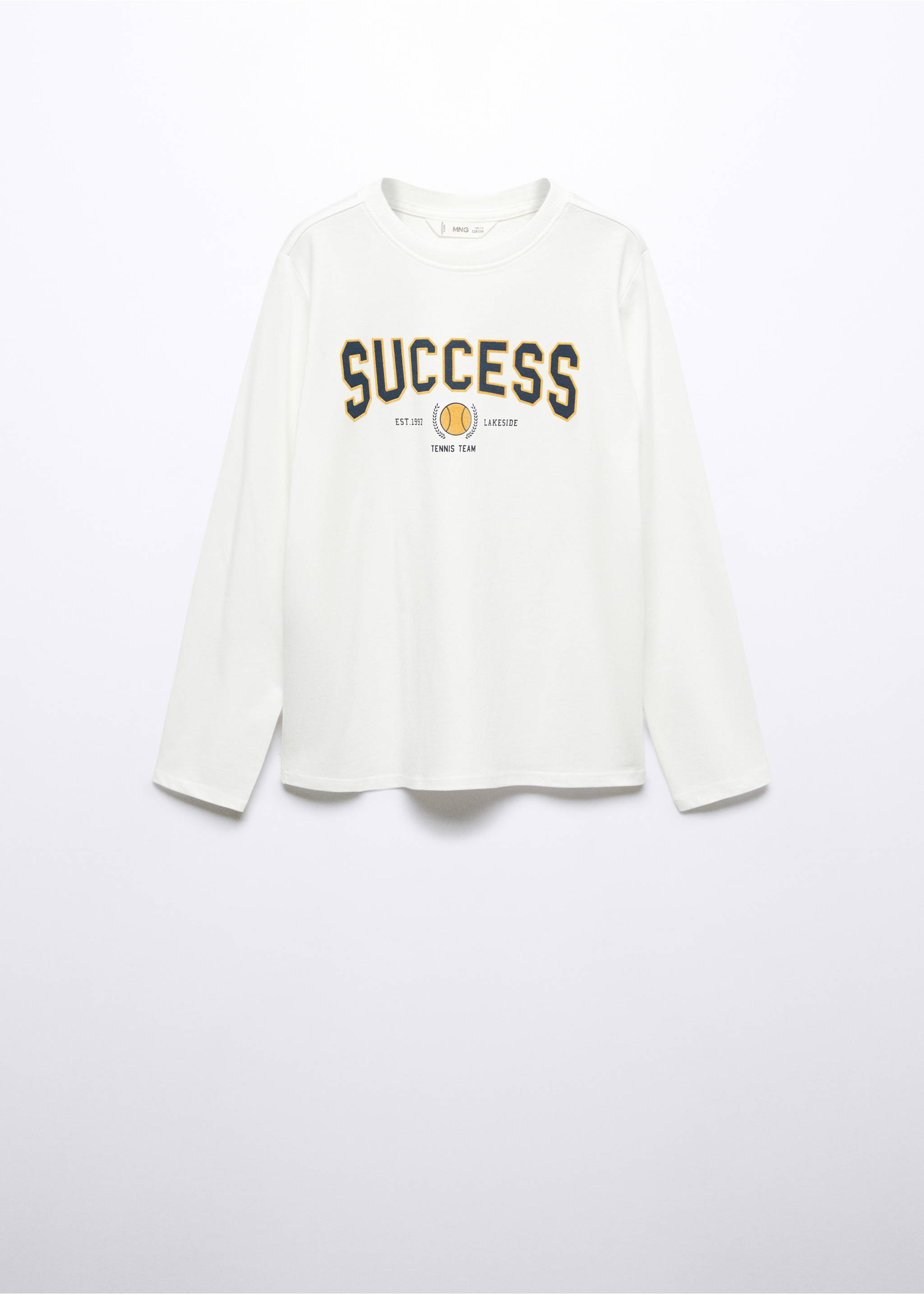 Langärmliges Print-T-Shirt - Artikel ohne Model, Cremeweiß. Ref: 57054417-00.