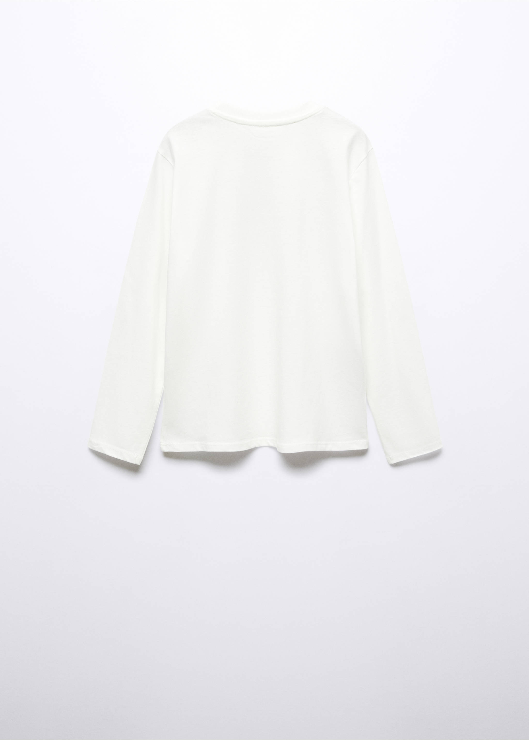 Langärmliges Print-T-Shirt - Rückseite des Artikels, Cremeweiß. Ref: 57054417-00.