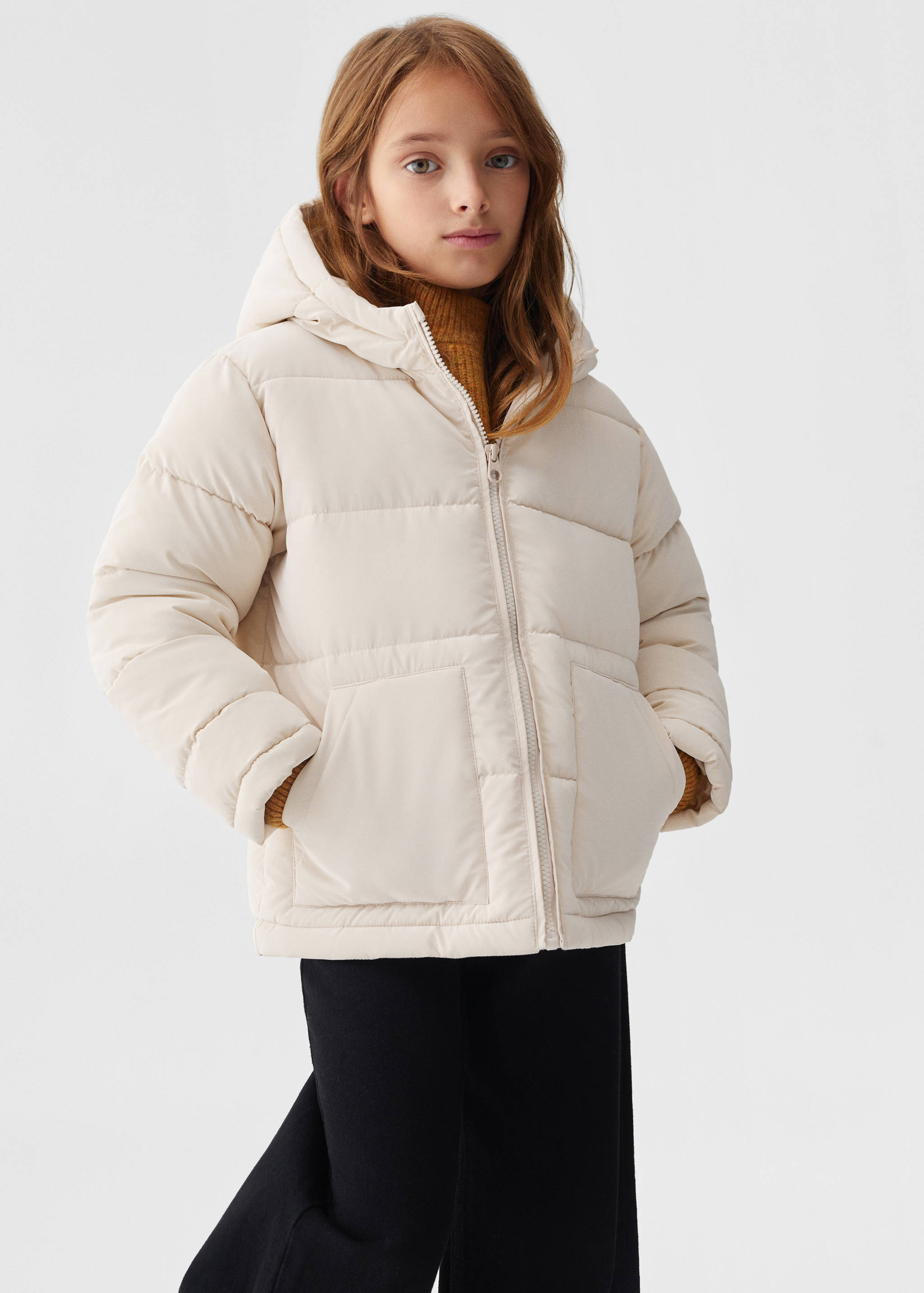 Hood puffer coat - Medium plane