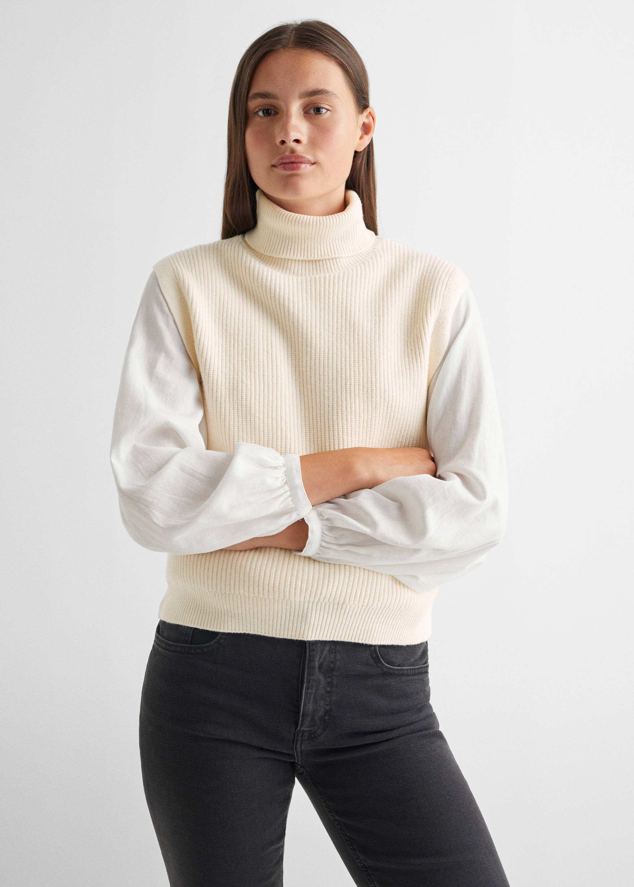 Chaleco punto canalé - Plano medio