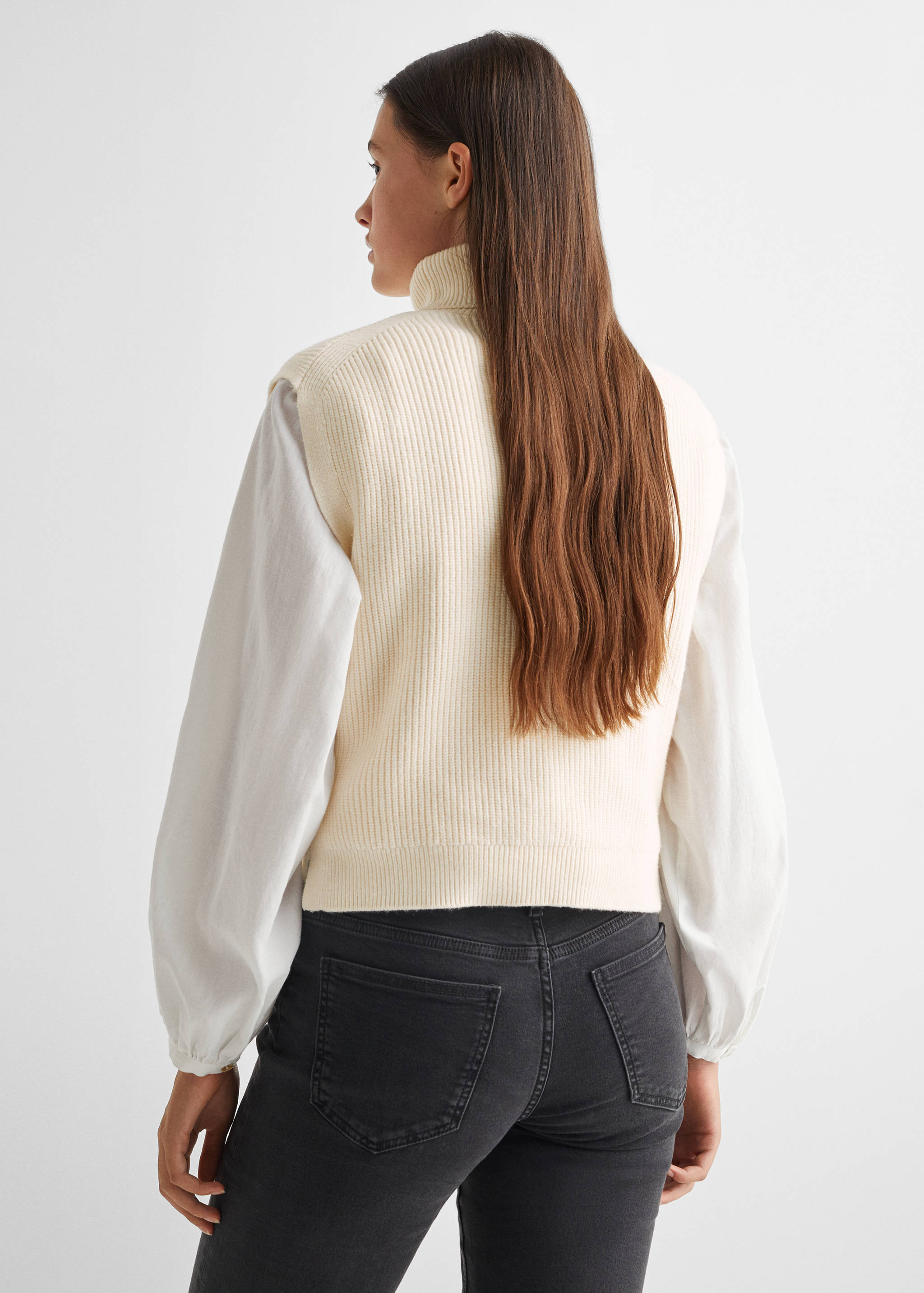 Chaleco punto canalé - Reverso del artículo