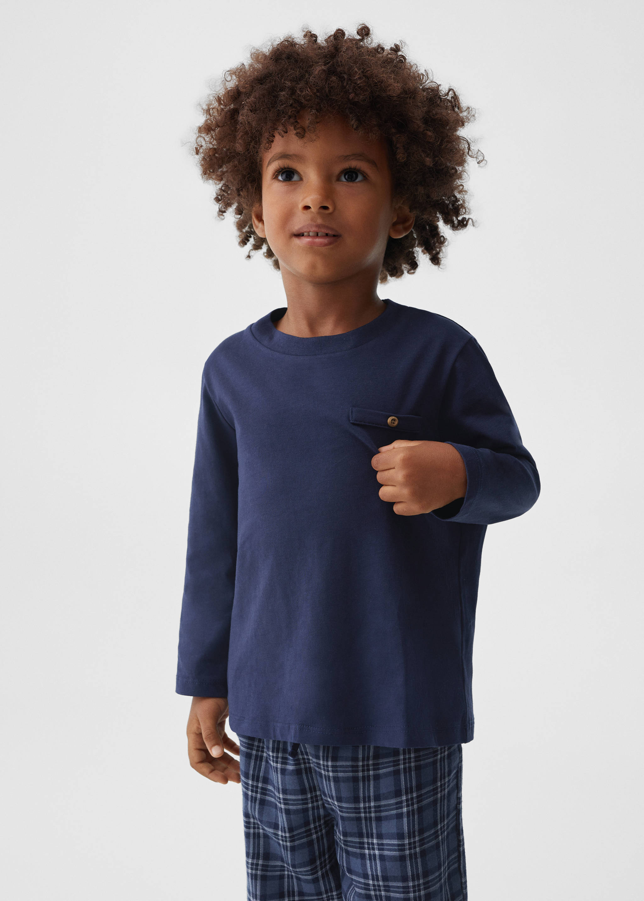 Two-pieces check long pyjamas - Medium plane